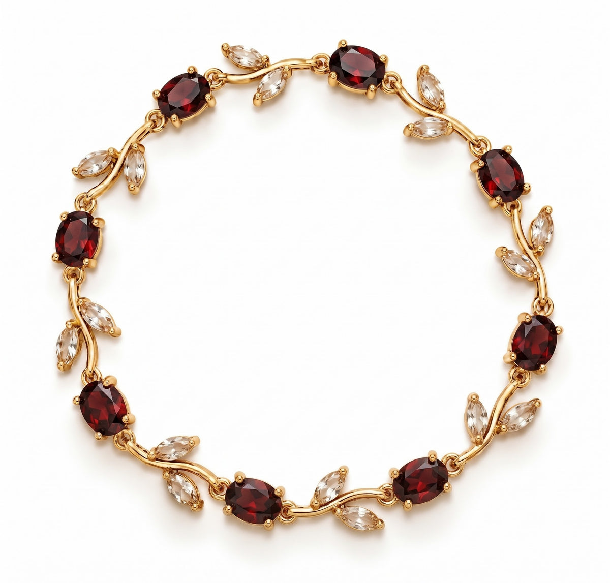 ROSAMUND ~ ACCIAIO INOSSIDABILE - Bracciale Tennis floreale con Cubic Zirconia