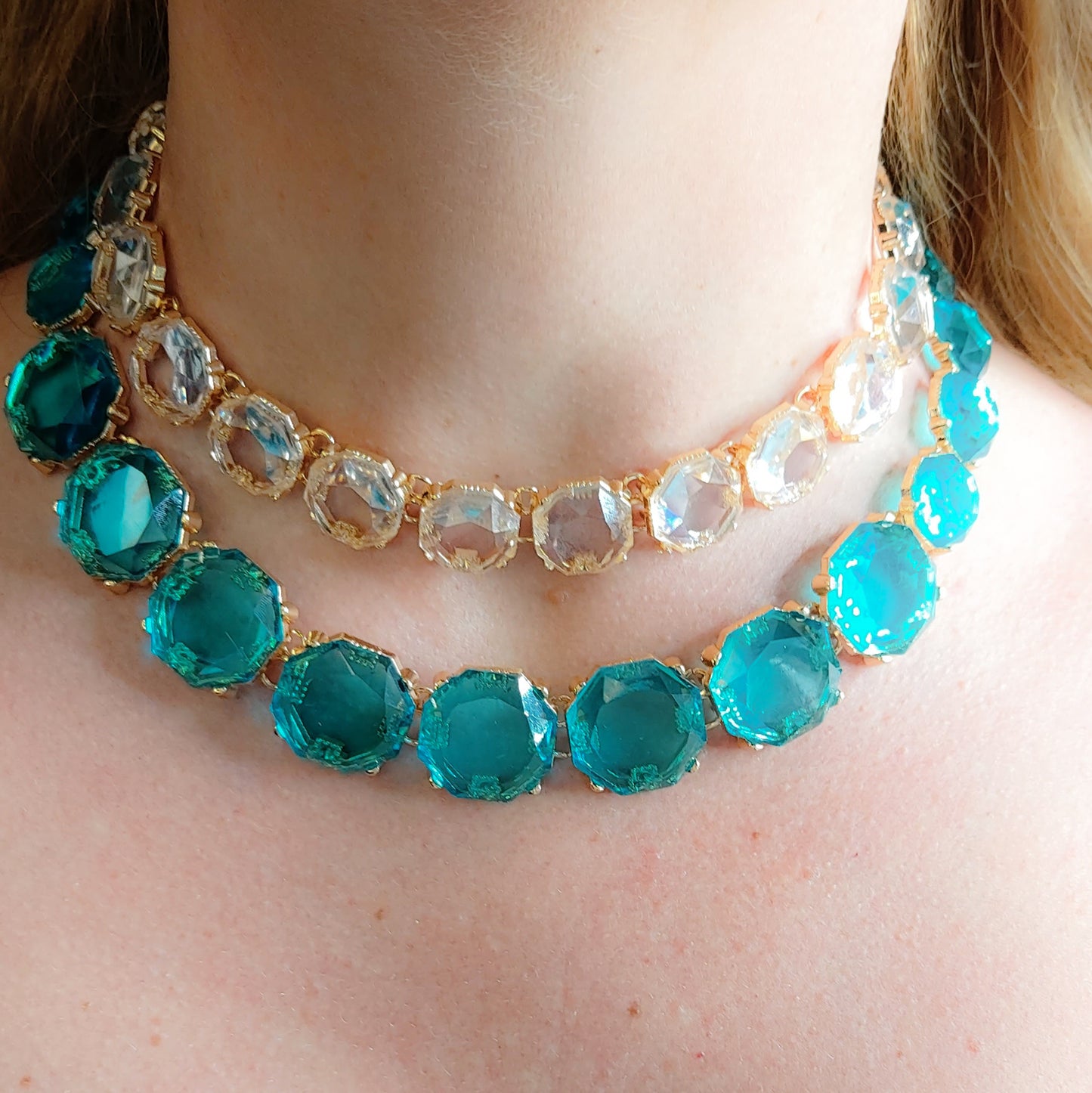 YVONNE - Big Stones - Collier con cristalli sfaccettati