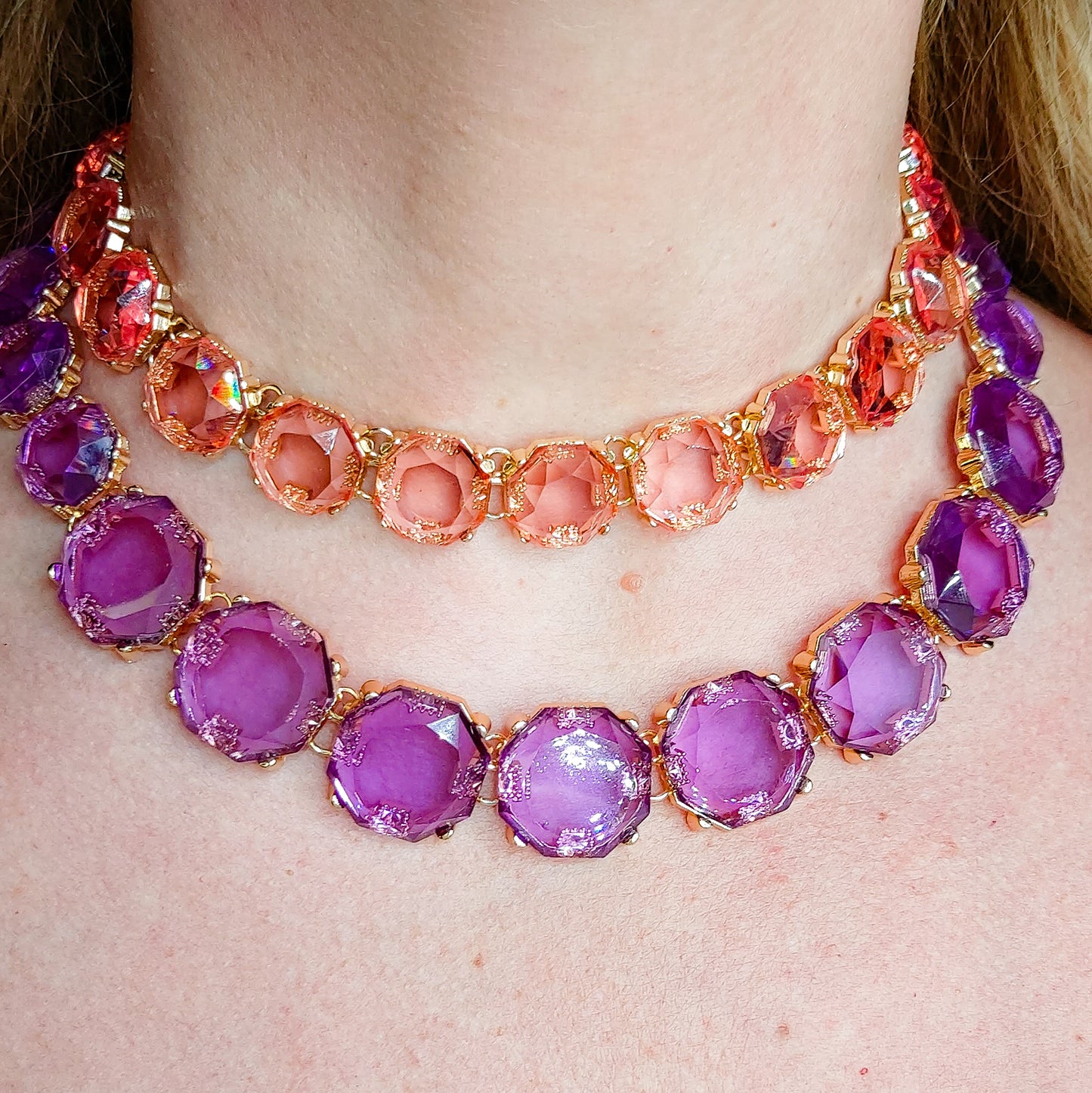 YVONNE - Big Stones - Collier con cristalli sfaccettati