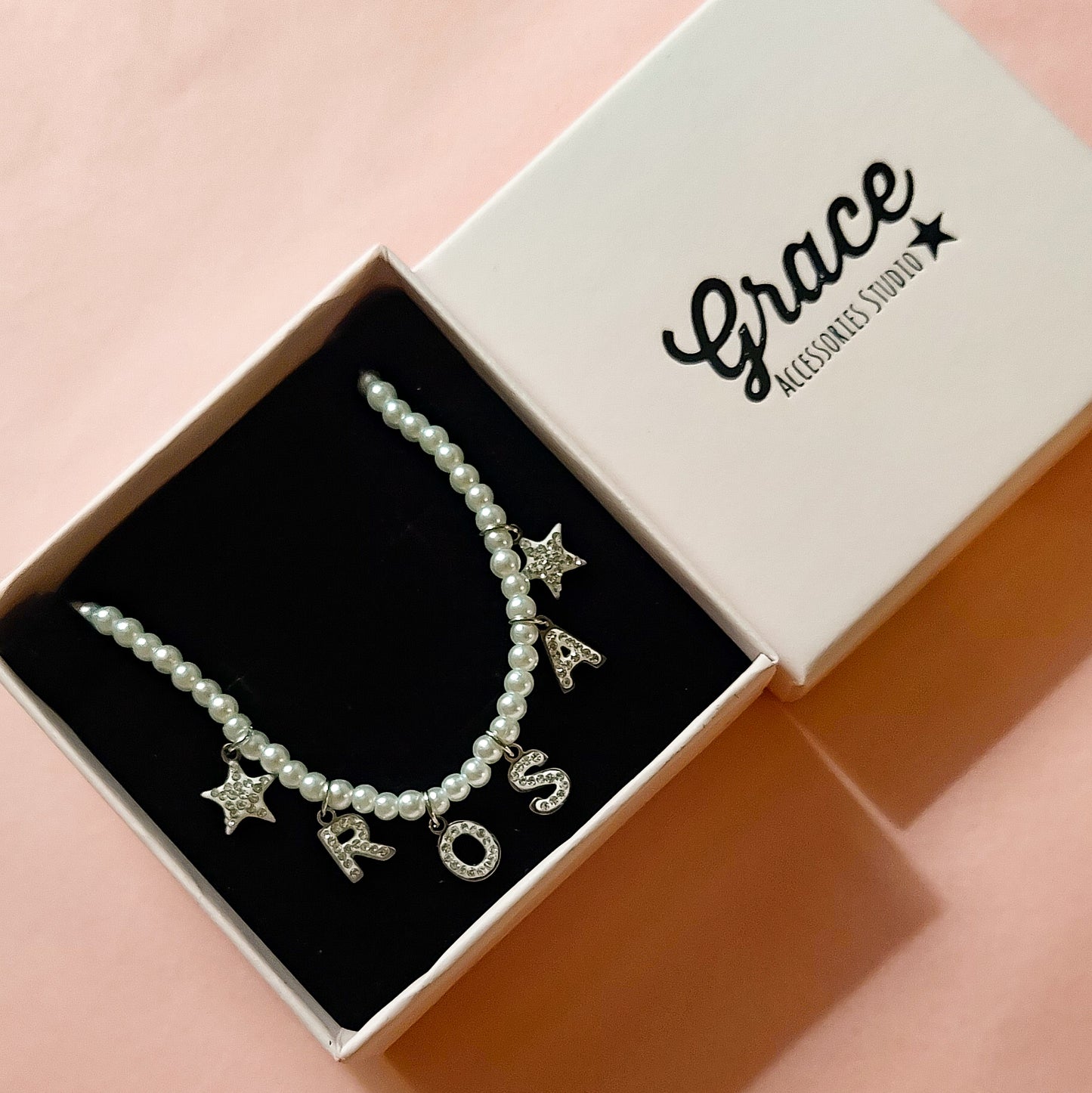 CHOKER Perle Con Nome personalizzabile in Acciaio Inox