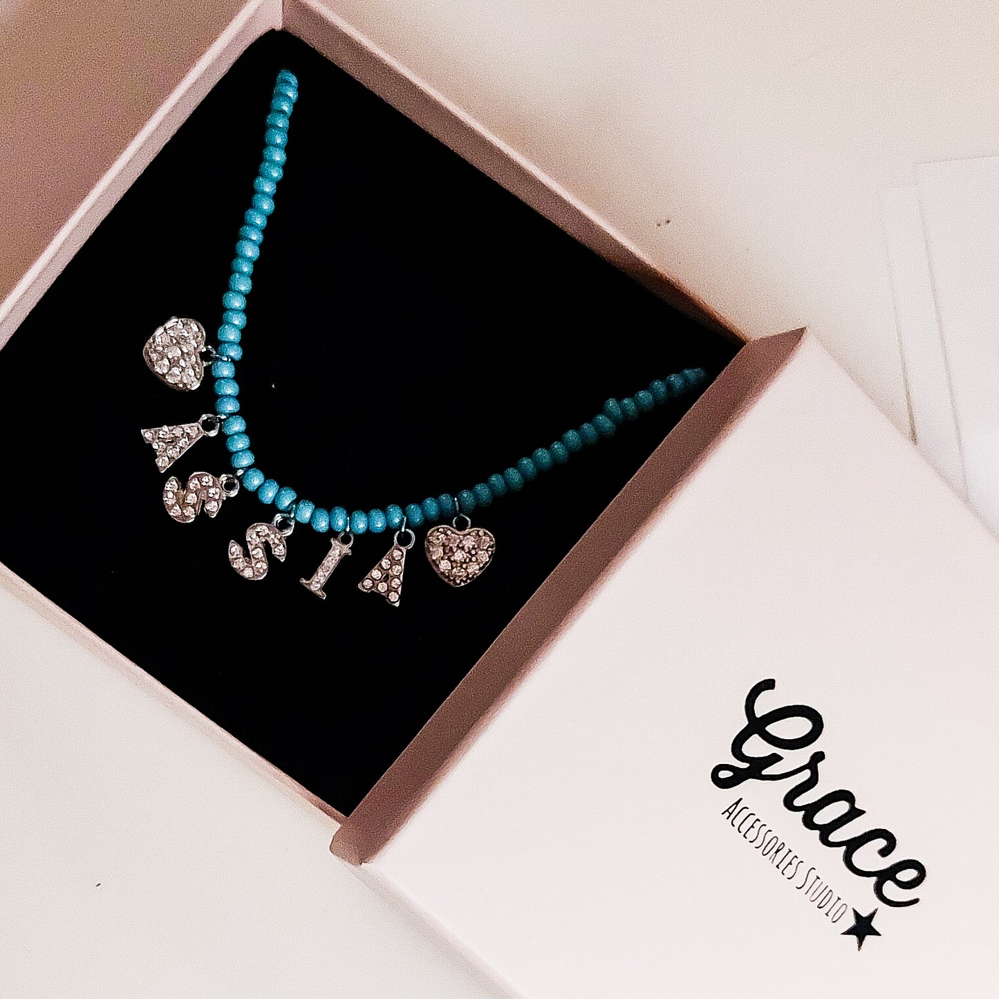 CHOKER Perle Con Nome personalizzabile in Acciaio Inox