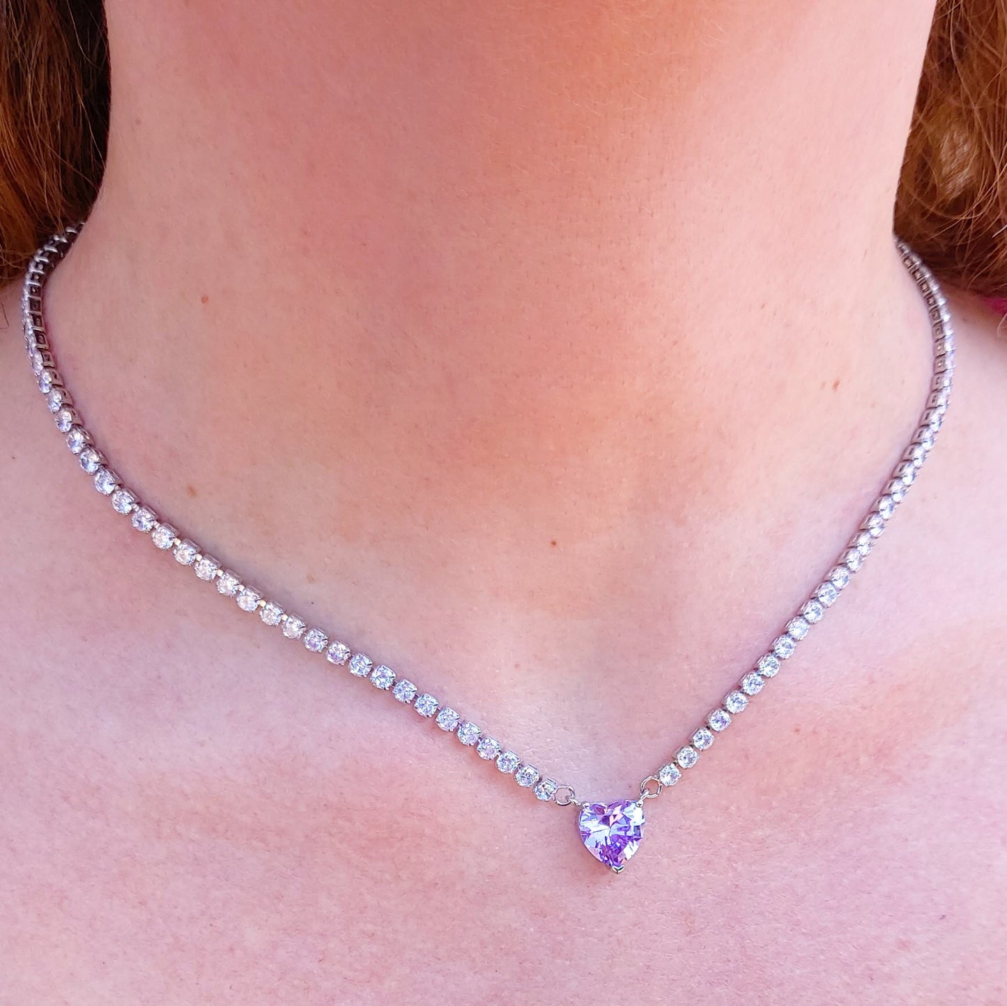 TIANA - Collana tennis cuore con cubic zirconia
