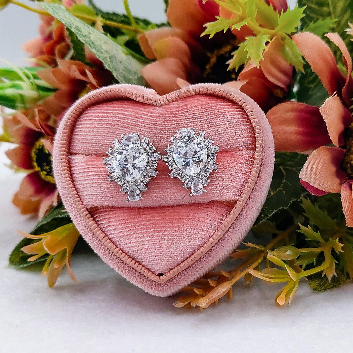 CHRISTY Cuore sacro - Orecchini a bottone con Cubic Zirconia