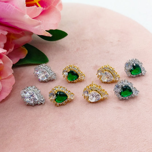 CHRISTY Cuore sacro - Orecchini a bottone con Cubic Zirconia