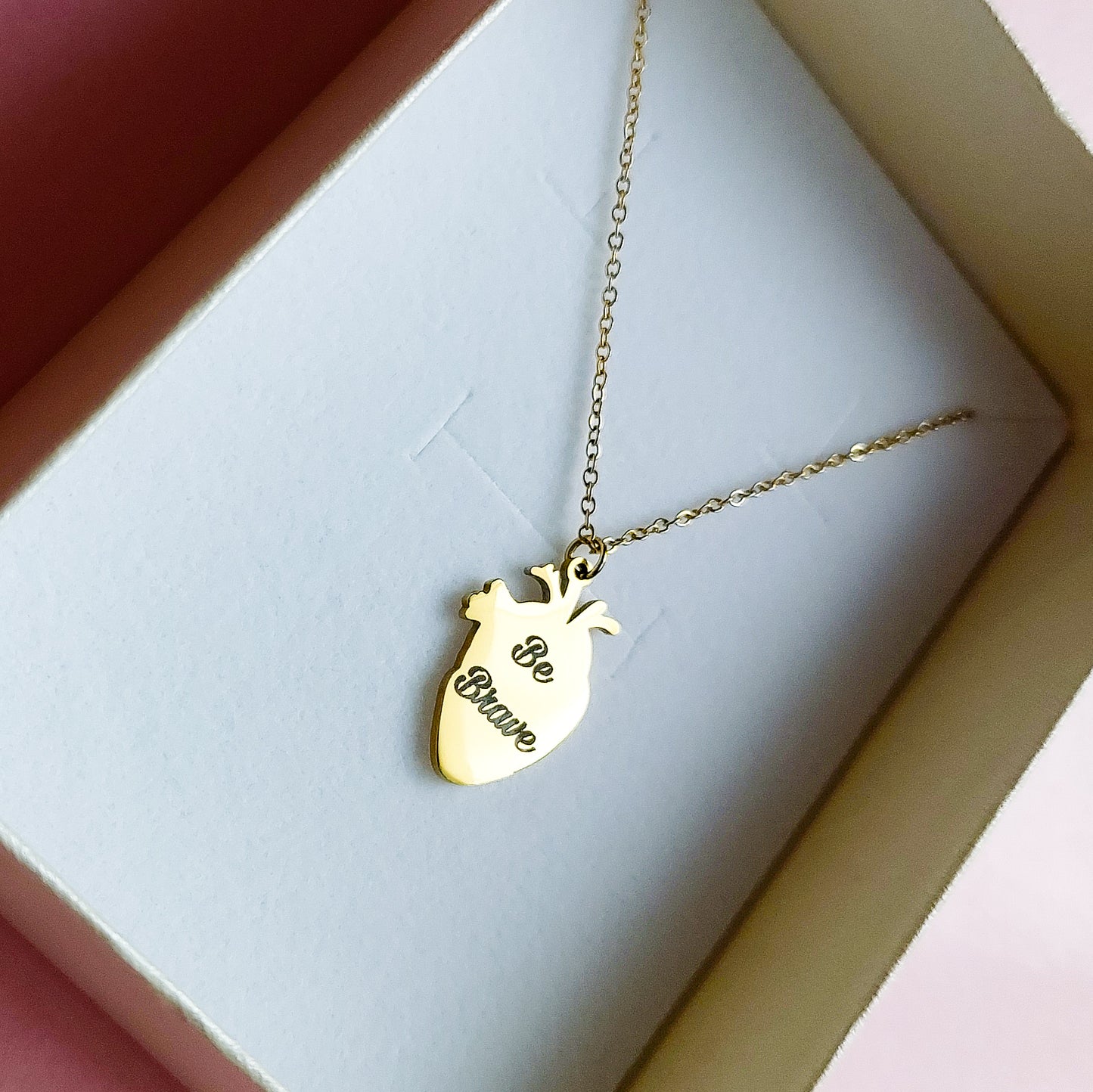 HUMAN HEART~ ACCIAIO inossidabile - Collana ciondolo cuore anatomico