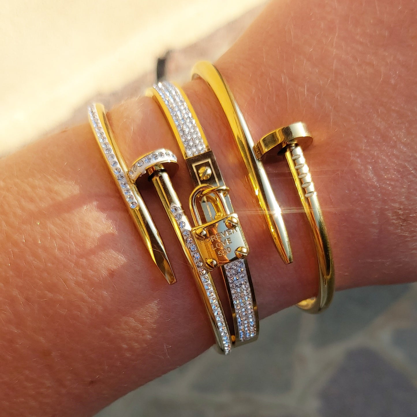 VENICE CRYSTAL ~ Bracciale CHIODO in acciaio inossidabile