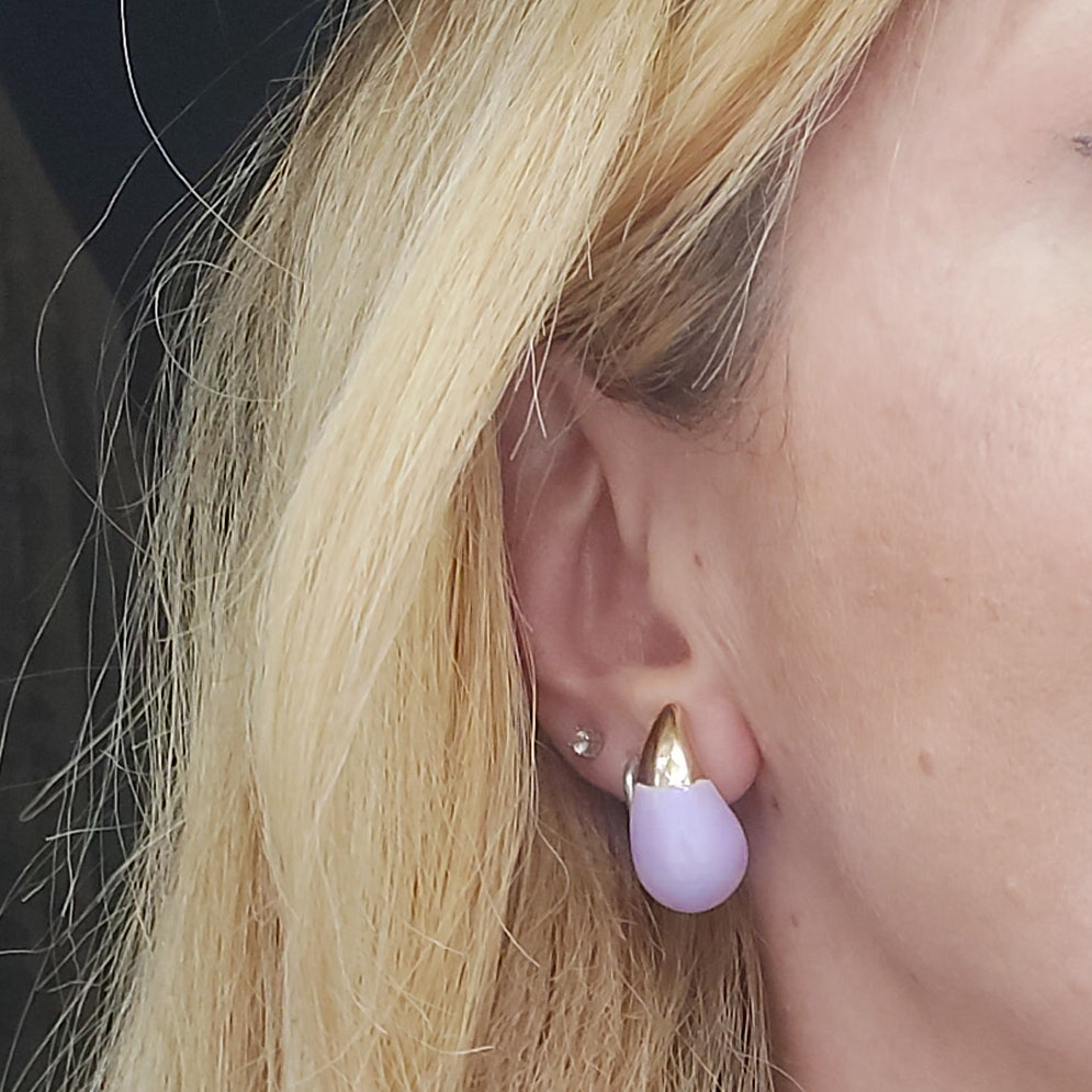 DROP SPRING COLOURS - ACCIAIO inossidabile ~ Paio Orecchini goccia bombe' smaltati