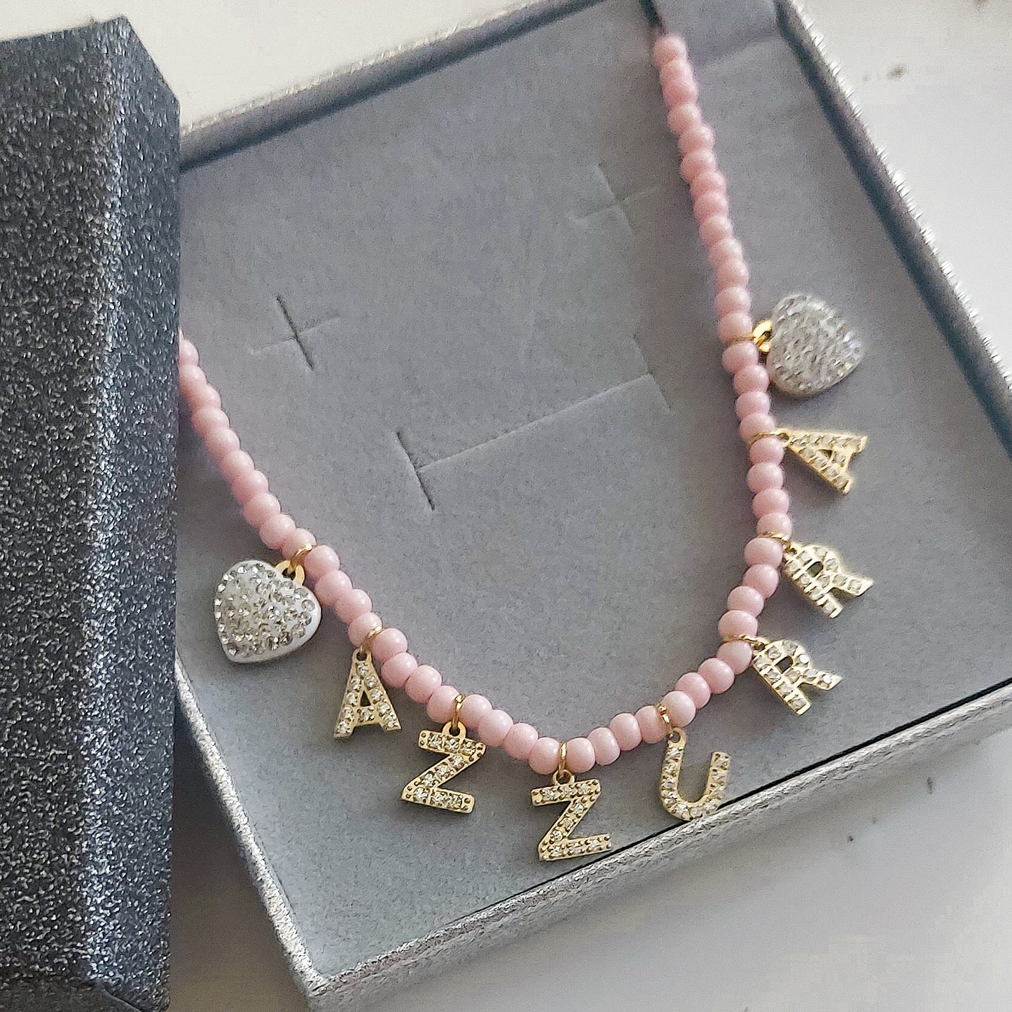 CHOKER Perle Con Nome personalizzabile in Acciaio Inox