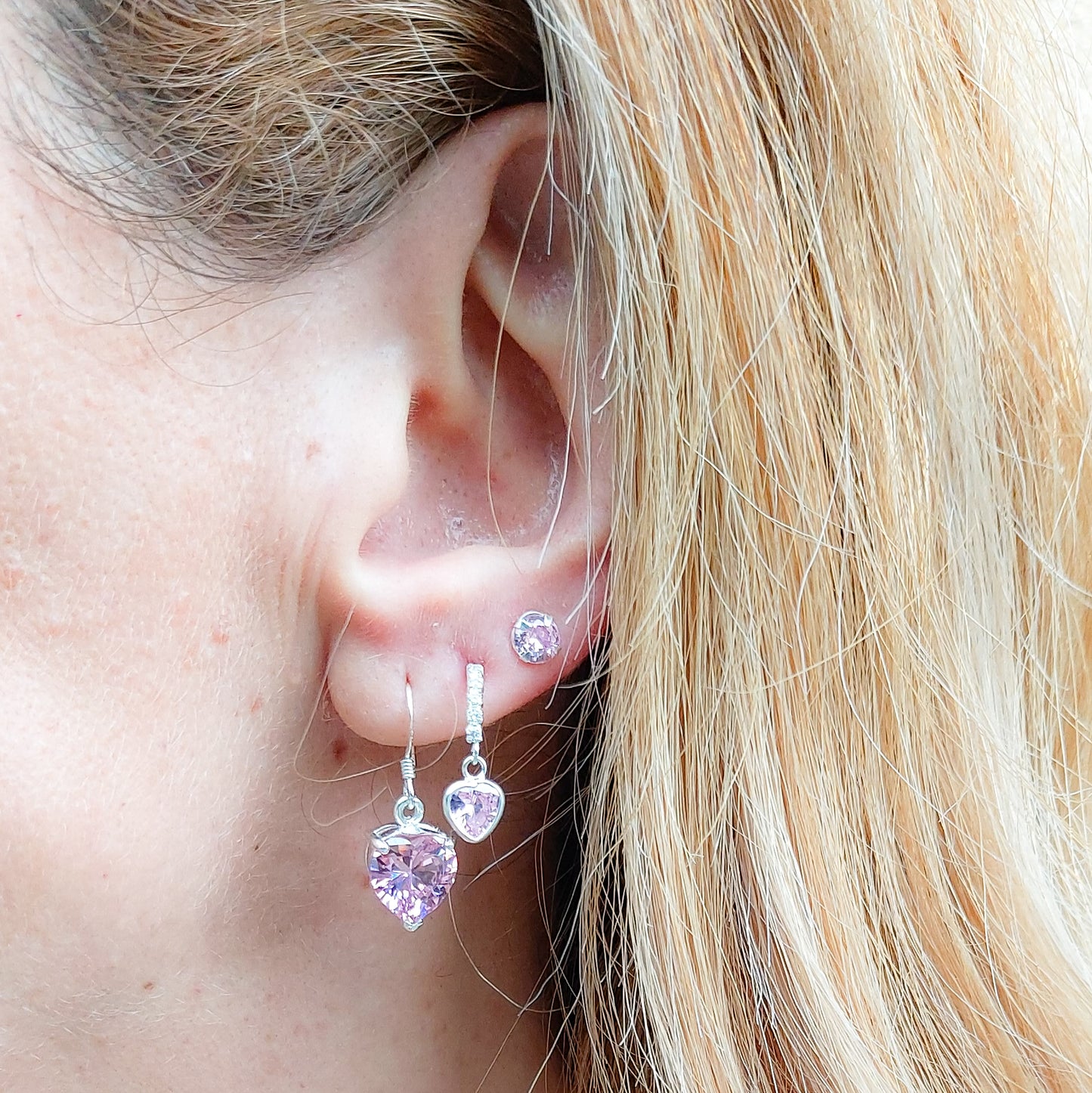 PUNTO LUCE 5mm ~ paio Orecchini ARGENTO 925 a lobo con cubic zirconia