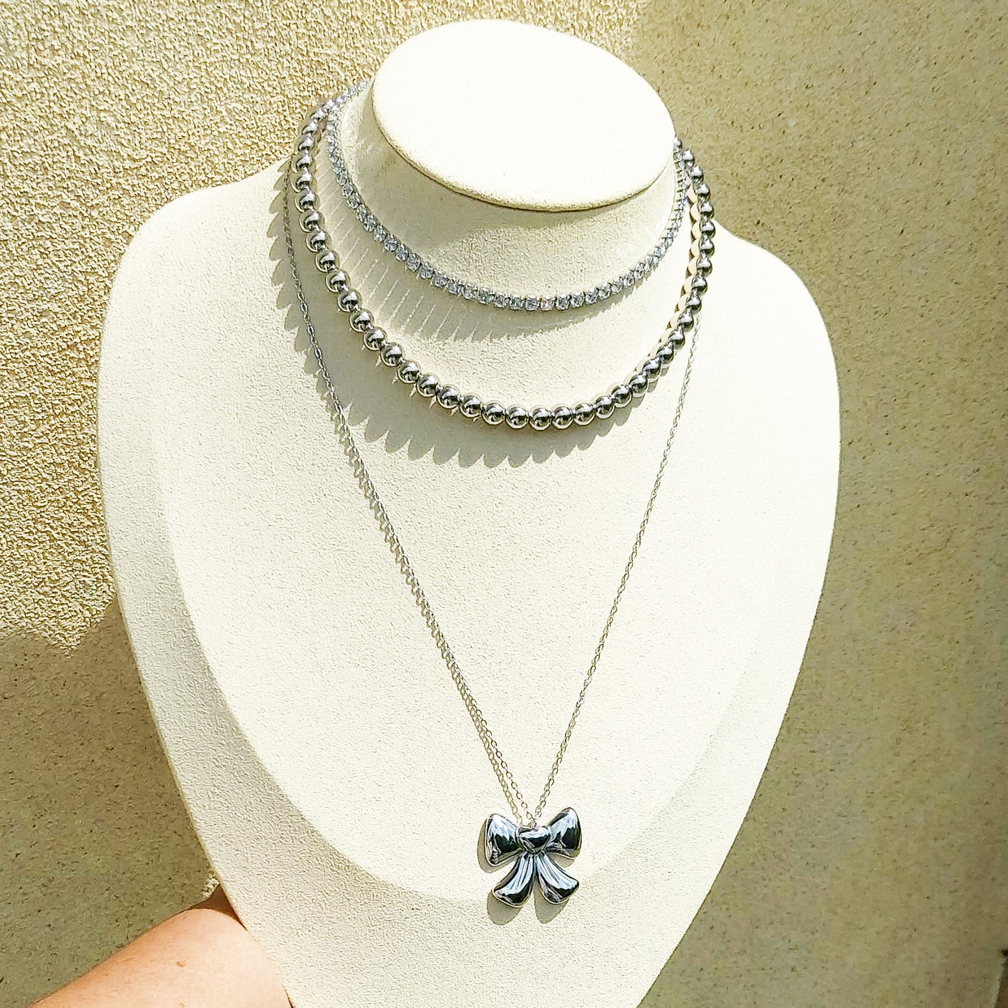 VEGAS ~ TENNIS CHOKER GIROCOLLO IN ACCIAIO INOSSIDABILE CON CUBIC ZIRCONIA