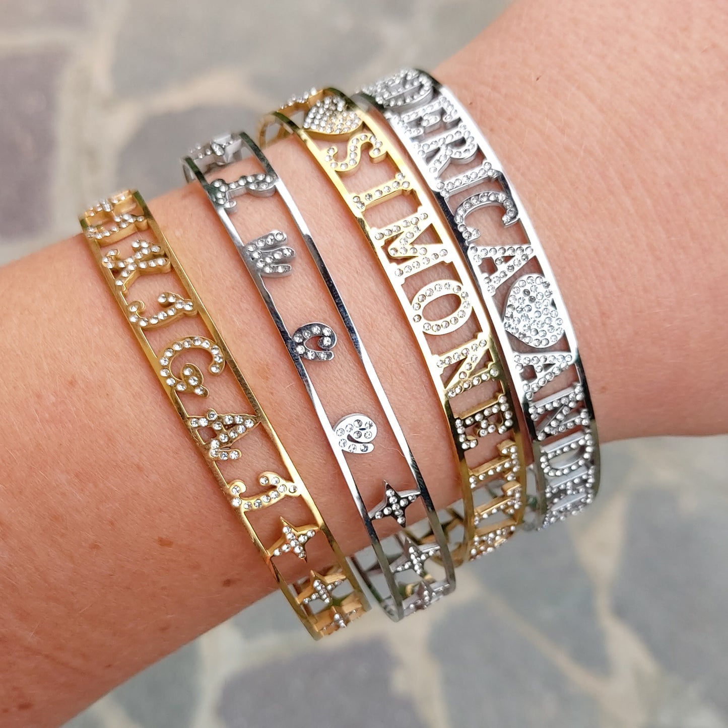 Bracciale BRILLIANT - NOME PERSONALIZZATO in Acciaio Inossidabile