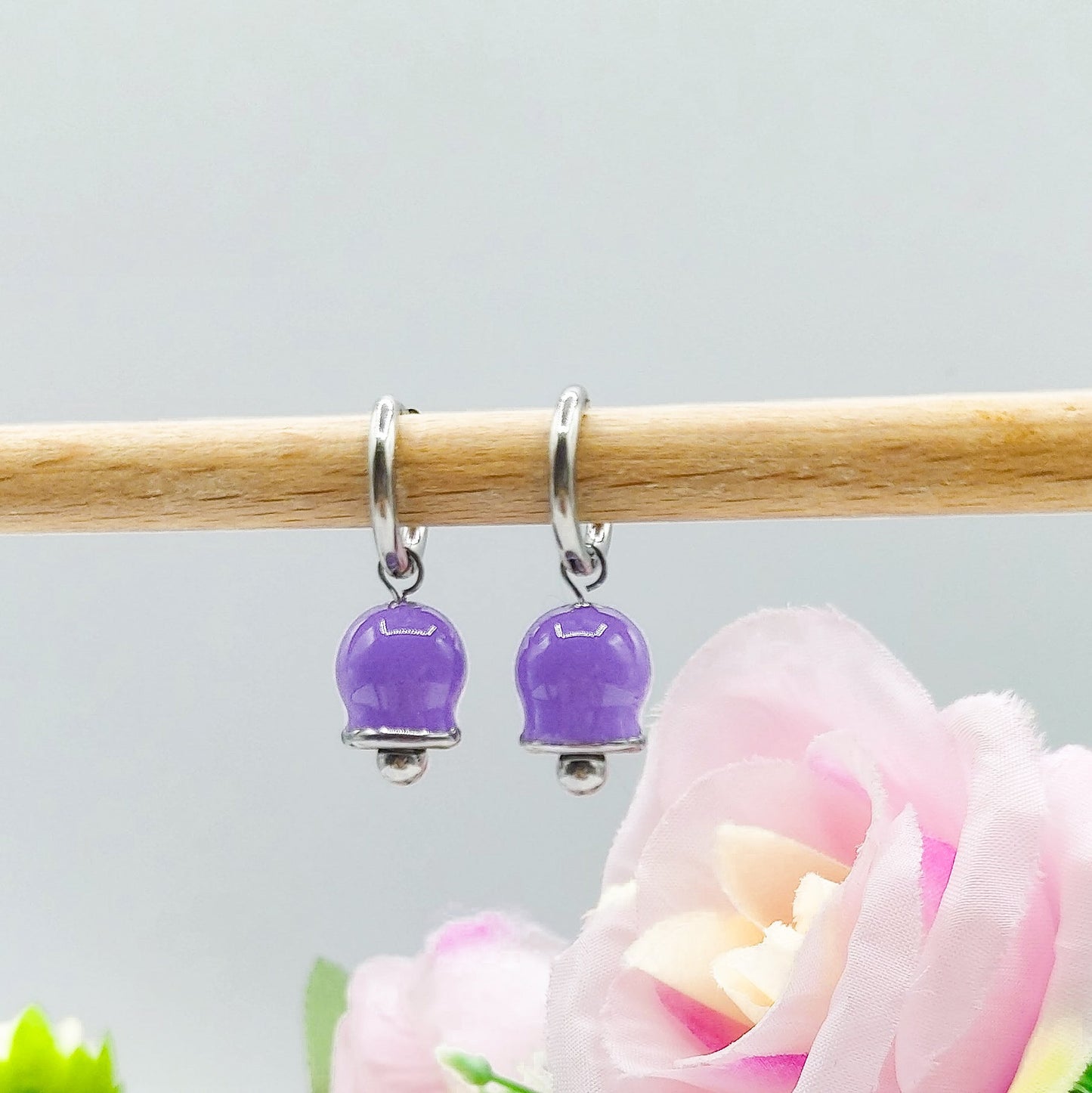 TINKERBELL HOOPS COLOURS ~ ACCIAIO INOSSIDABILE ~ Orecchini mini cerchi a campanella in ACCIAIO INOSSIDABILE