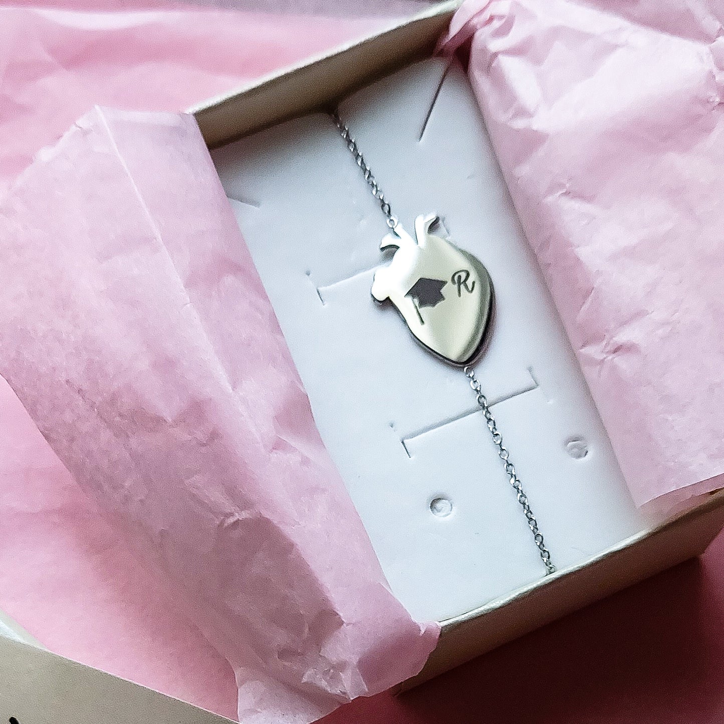 HUMAN HEART~ ACCIAIO inossidabile - Bracciale cuore anatomico