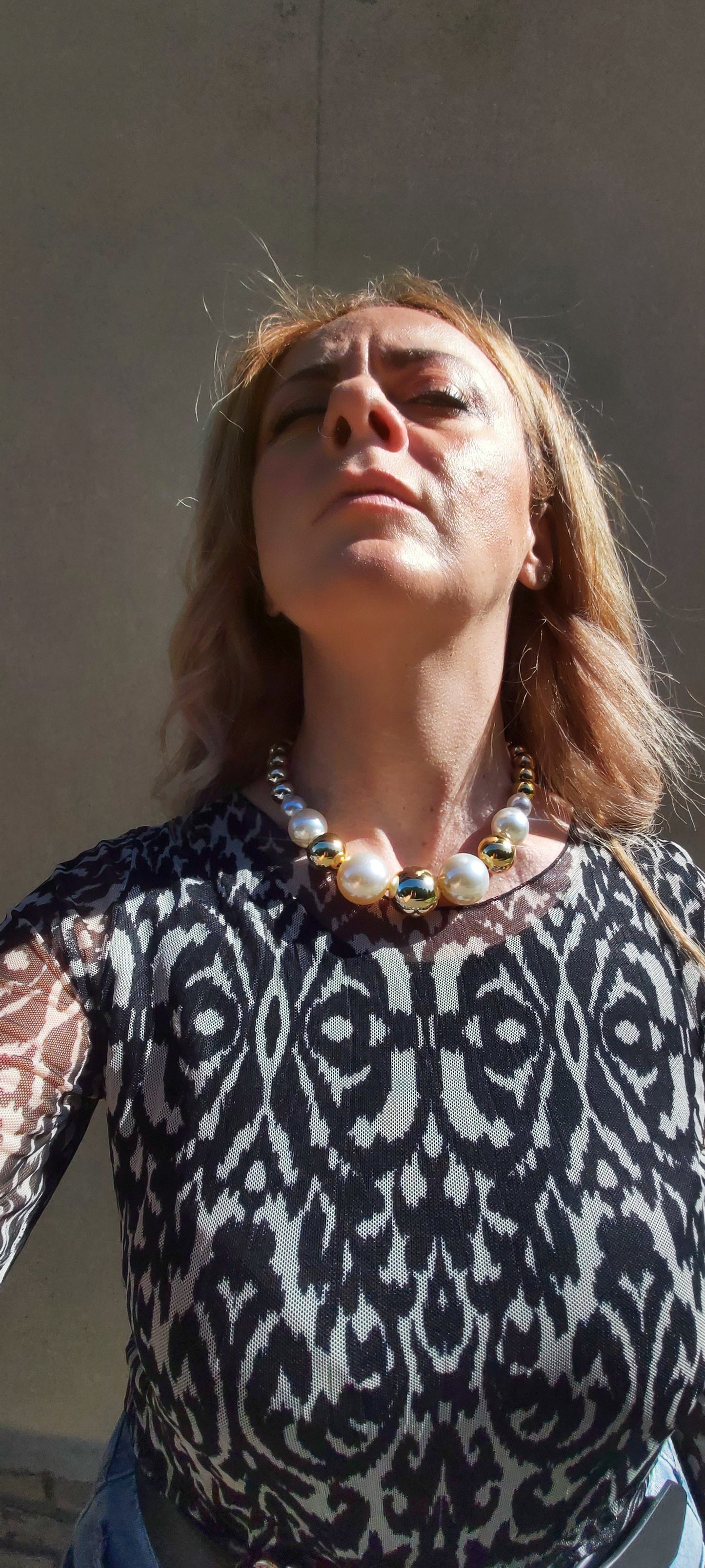 MAXI PEARLS BICOLOR - Collana perle XL girocollo degrade'