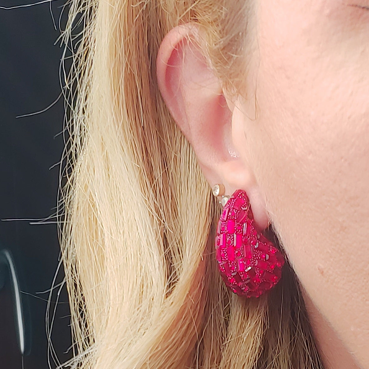 DROP HOLIDAY ~ Orecchini goccia con pietre, glitter e cristalli