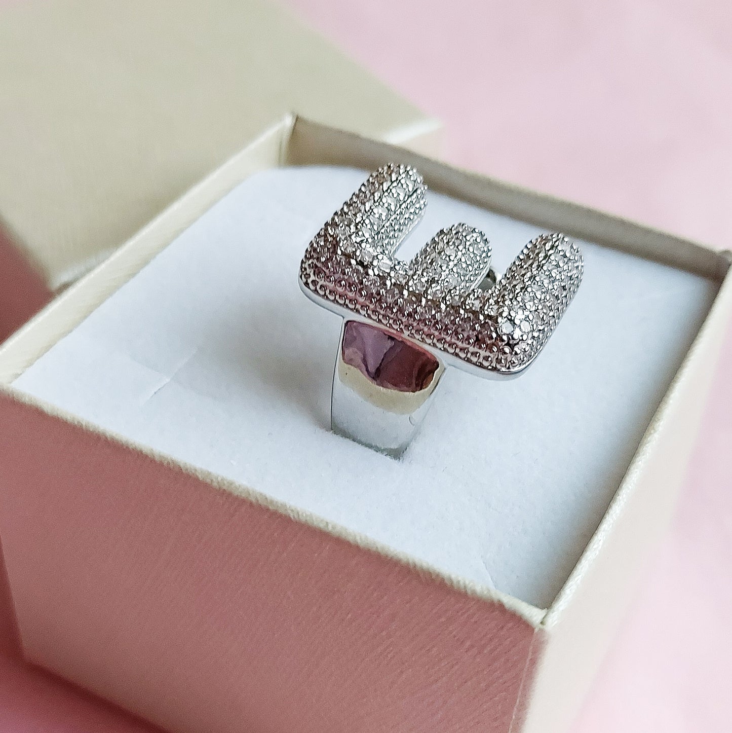 Anello iniziale BUBBLE ~ Anello regolabile zirconato in cubic zirconia