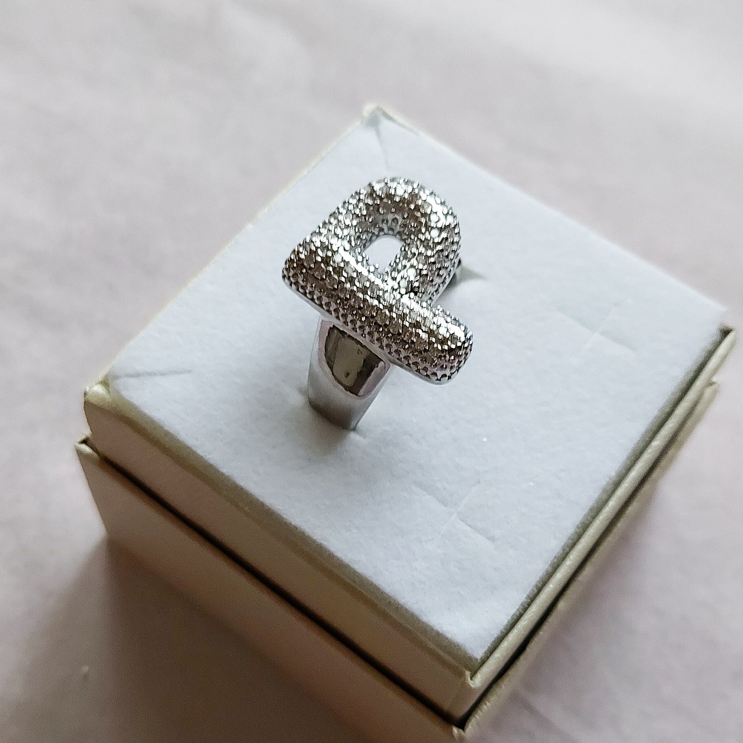 Anello iniziale BUBBLE ~ Anello regolabile zirconato in cubic zirconia
