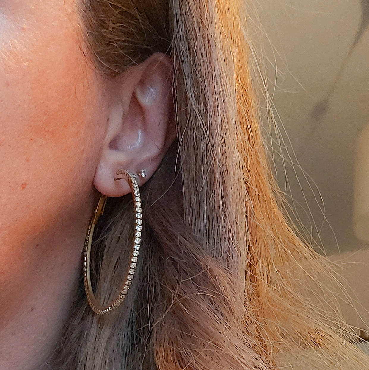 KHLOE big hoops ~ ACCIAIO INOSSIDABILE - Orecchini a cerchio con cubic zirconia