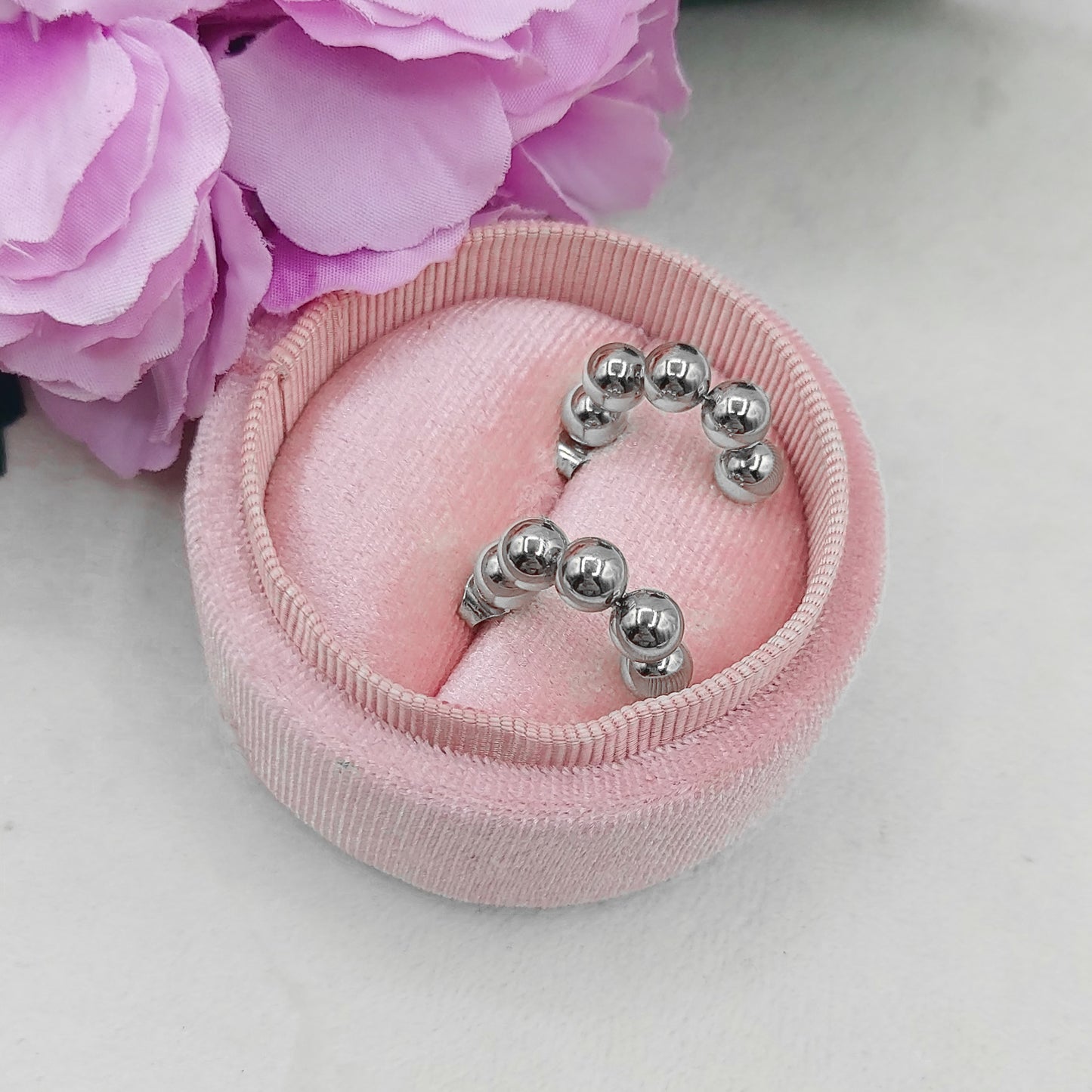 JOSIE hoops - ACCIAIO INOSSIDABILE - Orecchini a cerchio con pallini