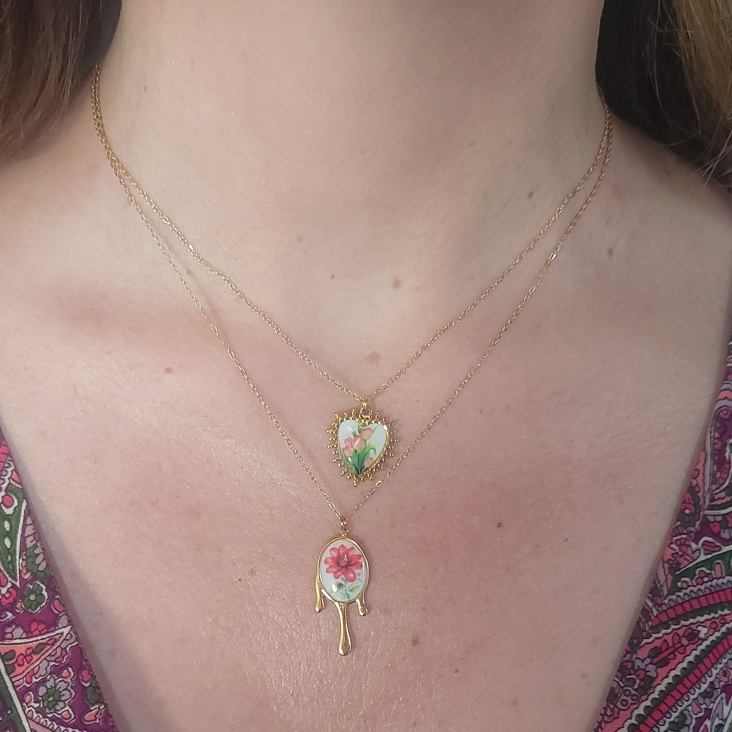 FLORINE Collana Pendente con fiore - ACCIAIO INOSSIDABILE