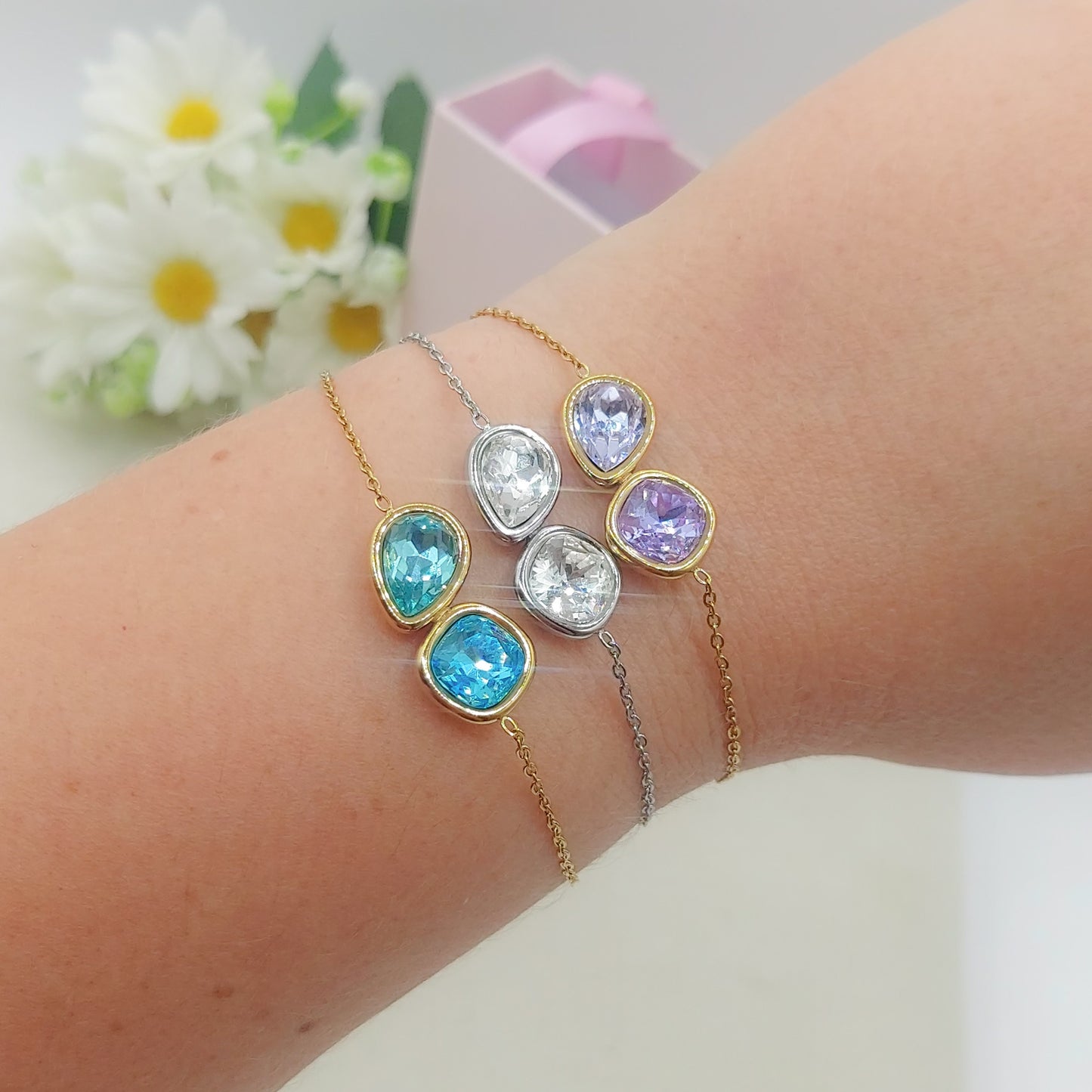 ALINA - ACCIAIO INOSSIDABILE - Bracciale con accessorio in cubic zirconia