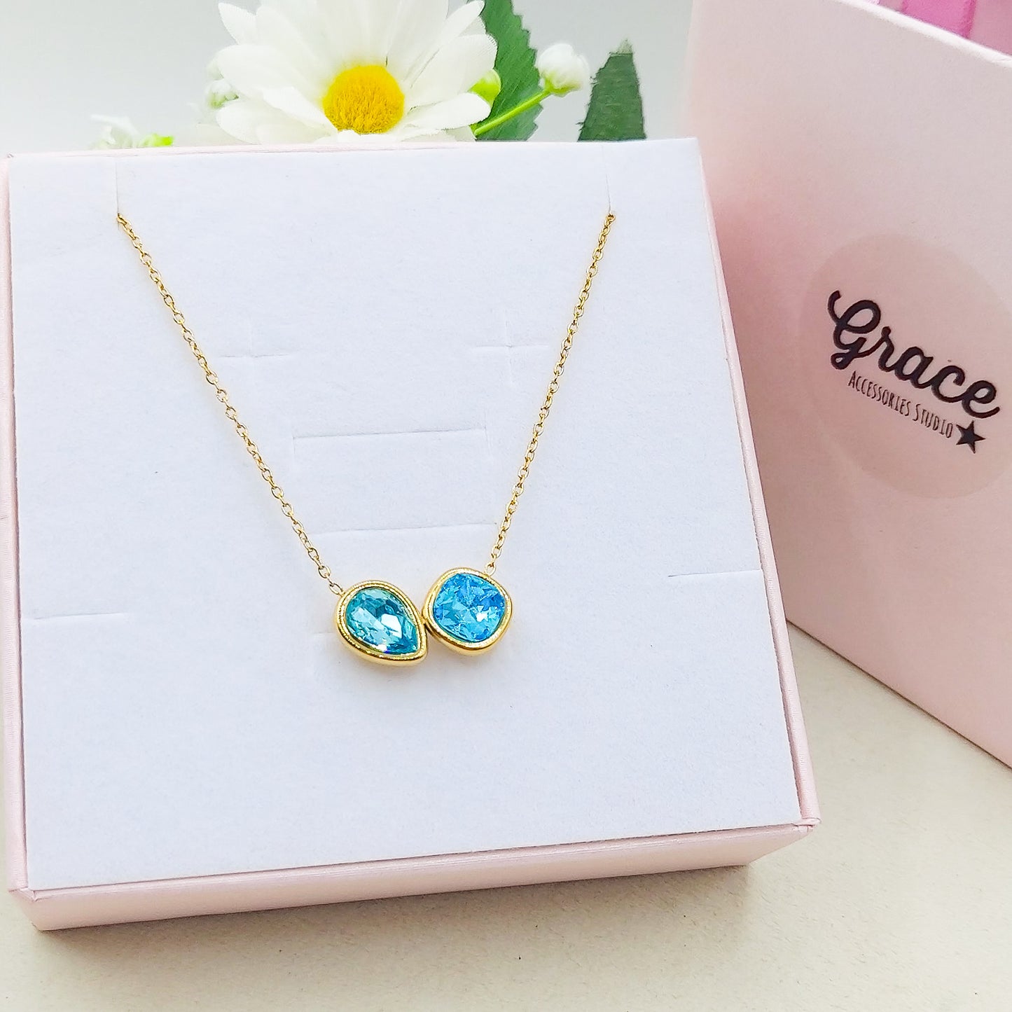 ALINA - ACCIAIO INOSSIDABILE - Collana con pendente in cubic zirconia