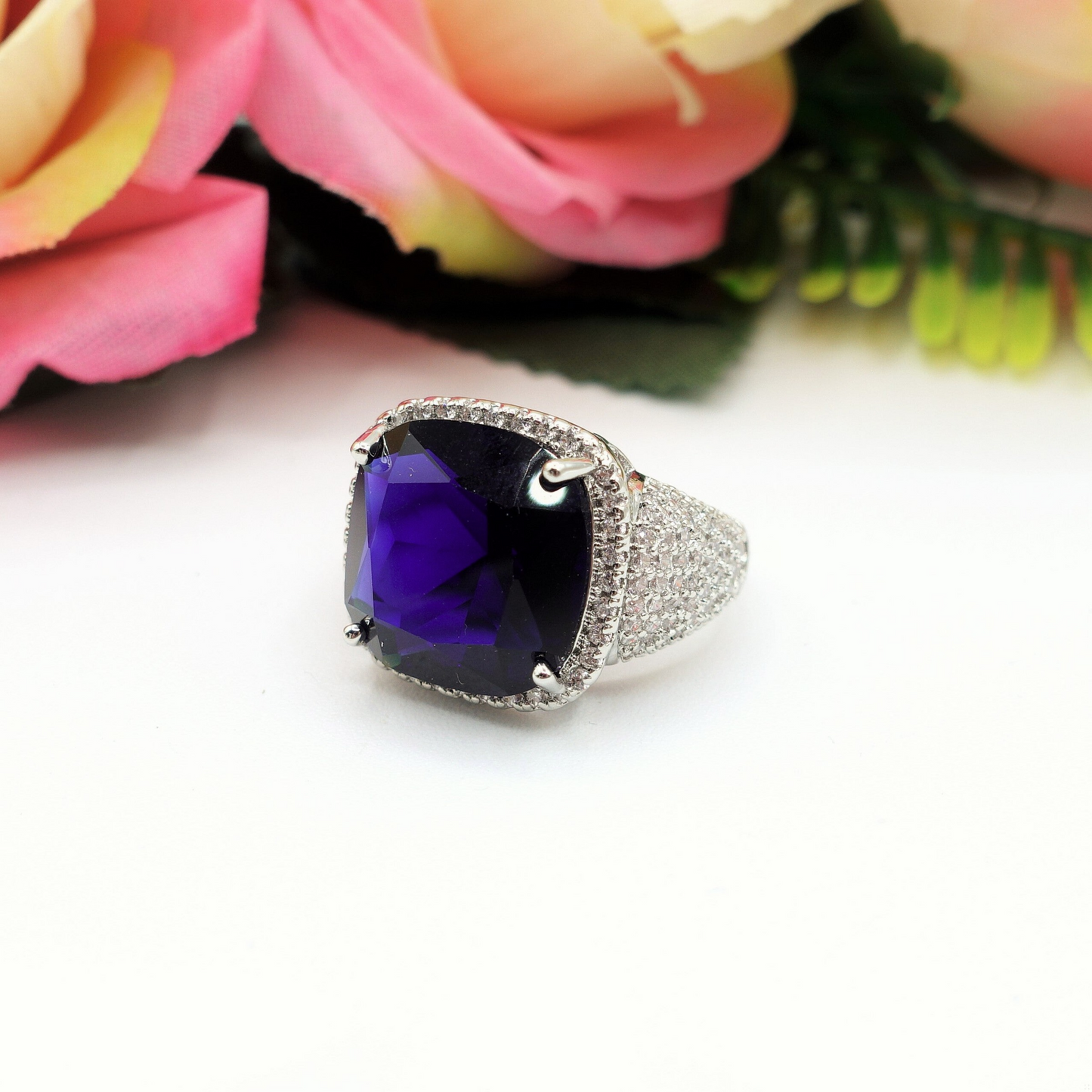 DIVINA - Cocktail ring regolabile con cubic zirconia