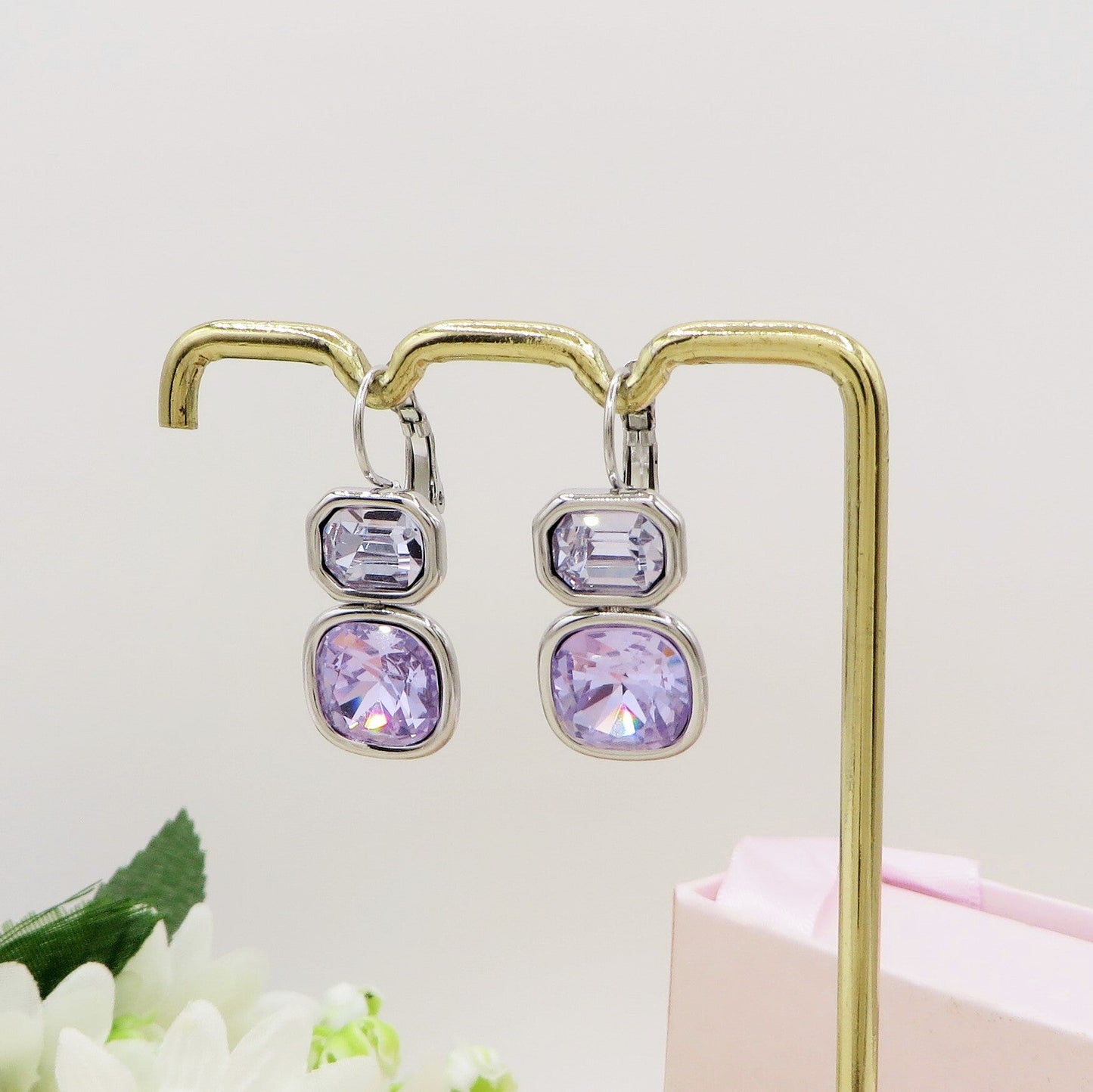 ALINA silver - ACCIAIO INOSSIDABILE - Paia orecchini monachella con cubic zirconia