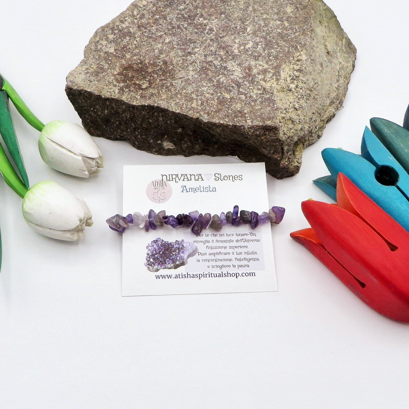 CHAKRA CHIPS ~ Bracciale in chips QUARZO ~ Nirvana Stones