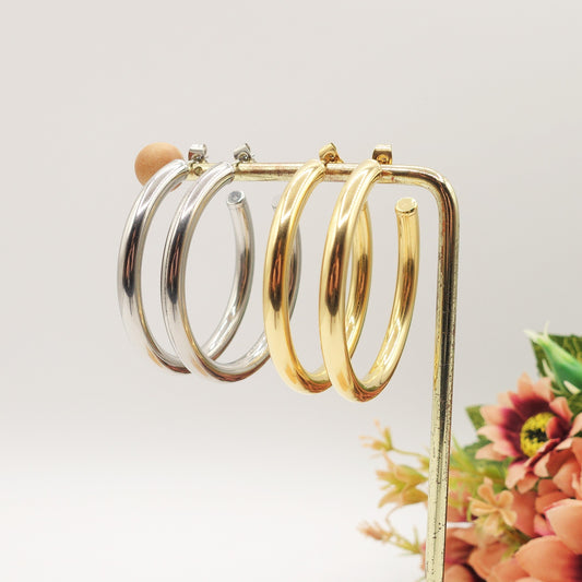 DAKOTA - ACCIAIO INOSSIDABILE - orecchini big hoops a cerchio