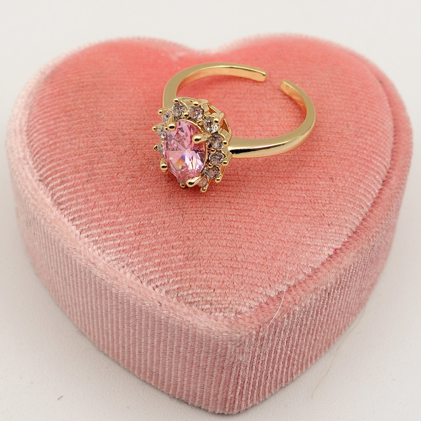 KATE ~ 8 COLORI - Anello regolabile con cubic zirconia a forma di OVALE