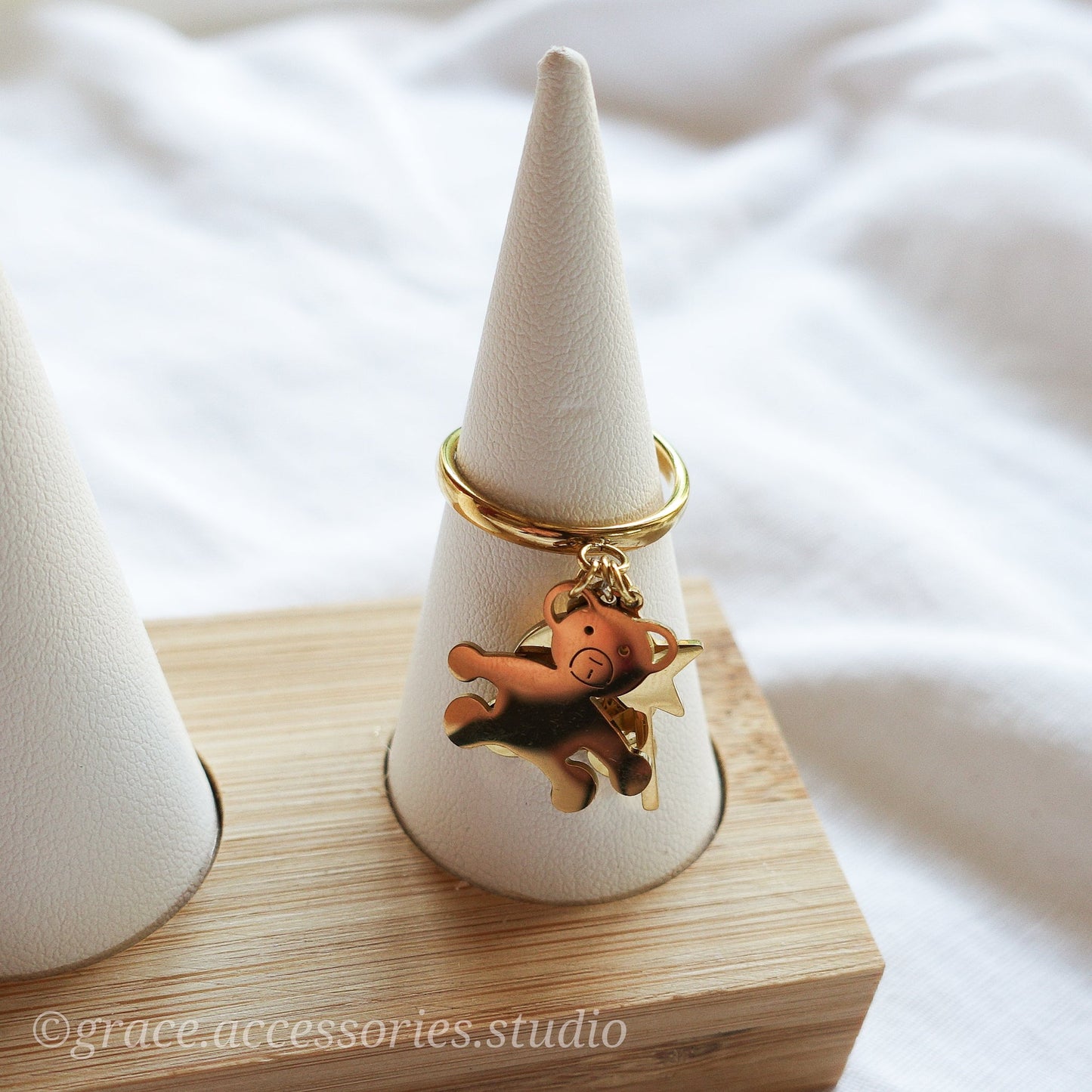PADDINGTON ~ Anello con pendenti teddy magic in ACCIAIO INOSSIDABILE