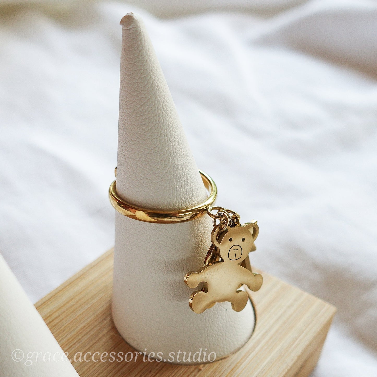 PADDINGTON ~ Anello con pendenti teddy magic in ACCIAIO INOSSIDABILE