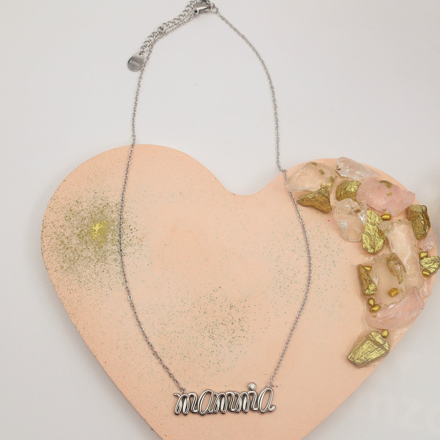 MAMMA Collana Con scritta MAMMA in Acciaio Inossidabile