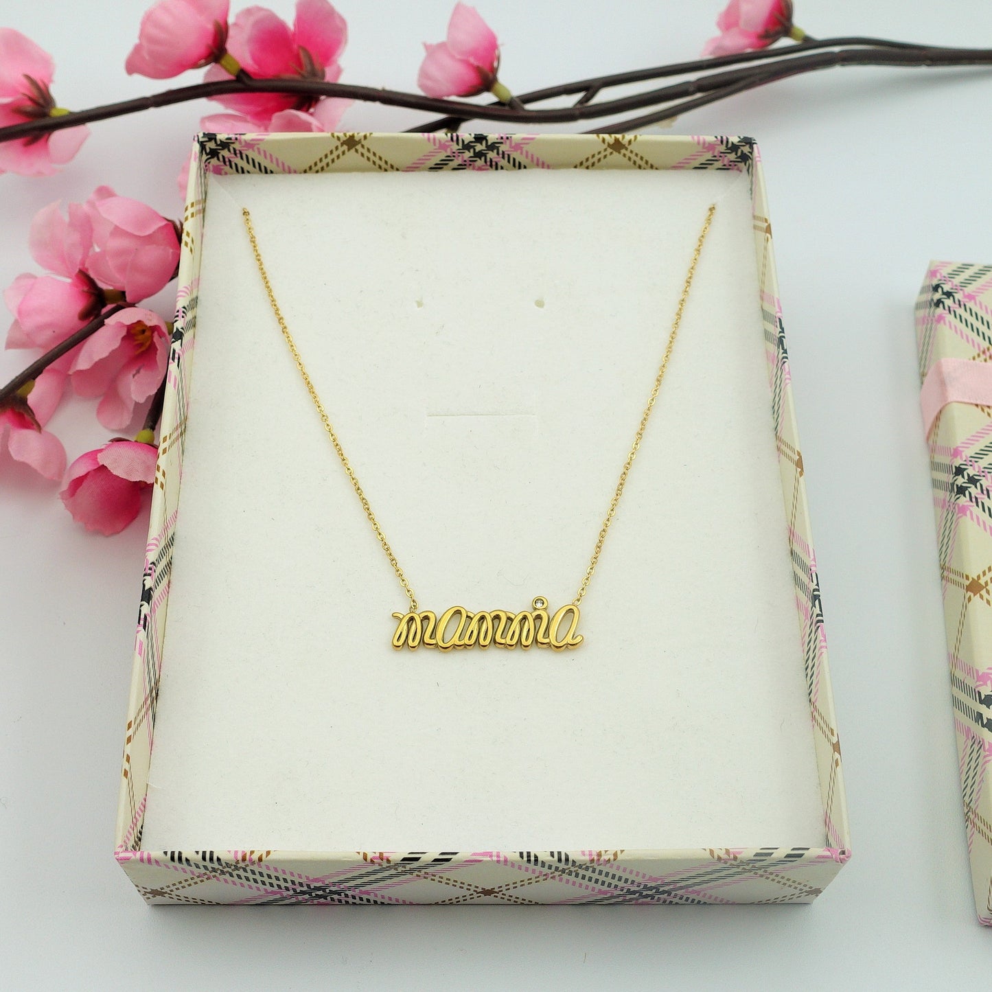 MAMMA Collana Con scritta MAMMA in Acciaio Inossidabile