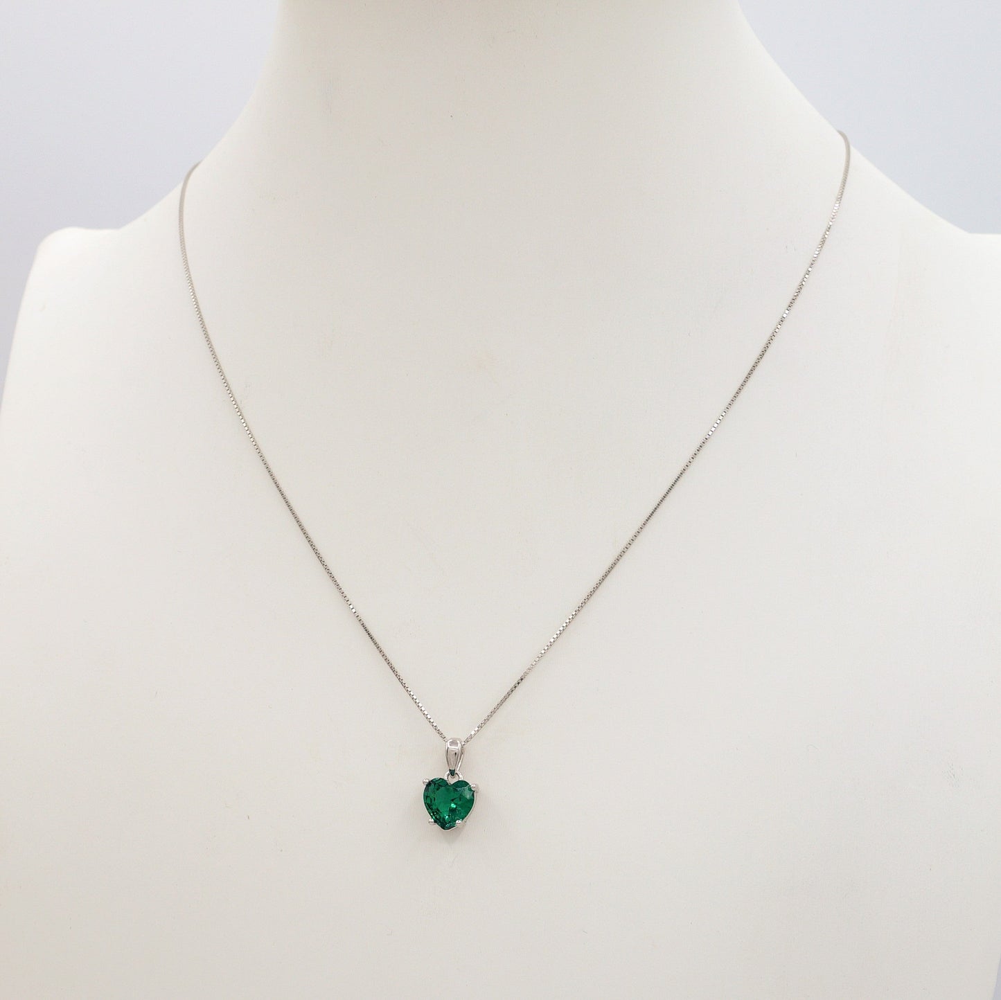 JADE ~ ARGENTO 925 ~ Collana con pendente cuore in cubic zirconia
