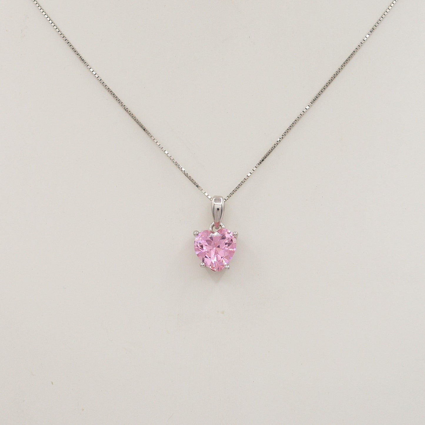 JADE ~ ARGENTO 925 ~ Collana con pendente cuore in cubic zirconia