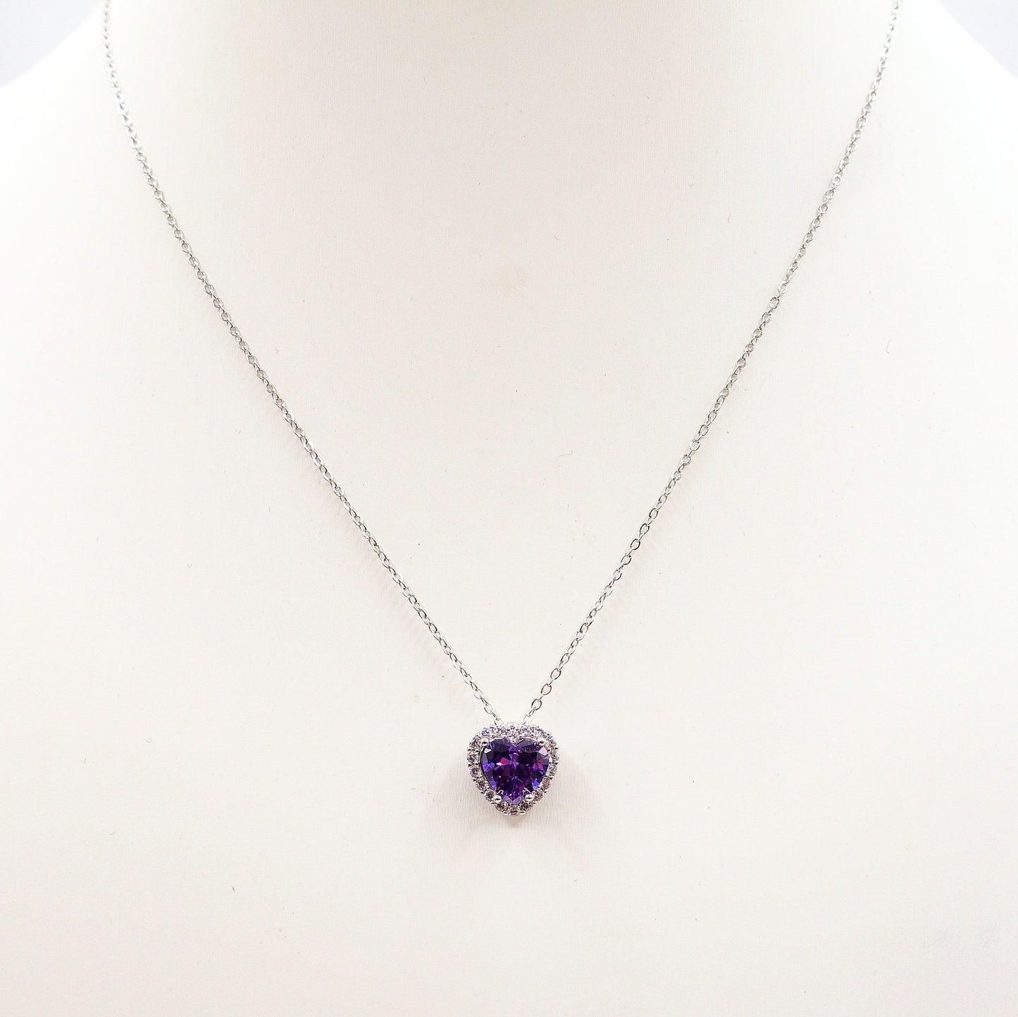 DIANA - ACCIAIO INOSSIDABILE- collana con pendente cuore in cubic zirconia