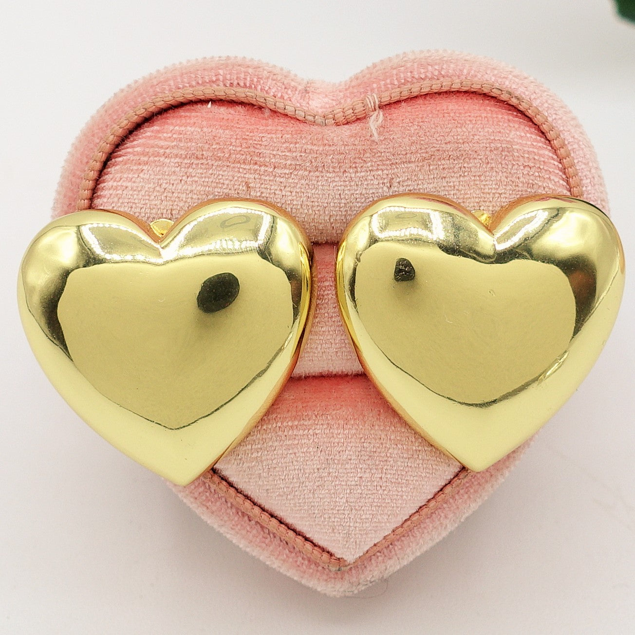 LOVE STUDS ~ paio orecchini ACCIAIO INOSSIDABILE maxi cuore bombè