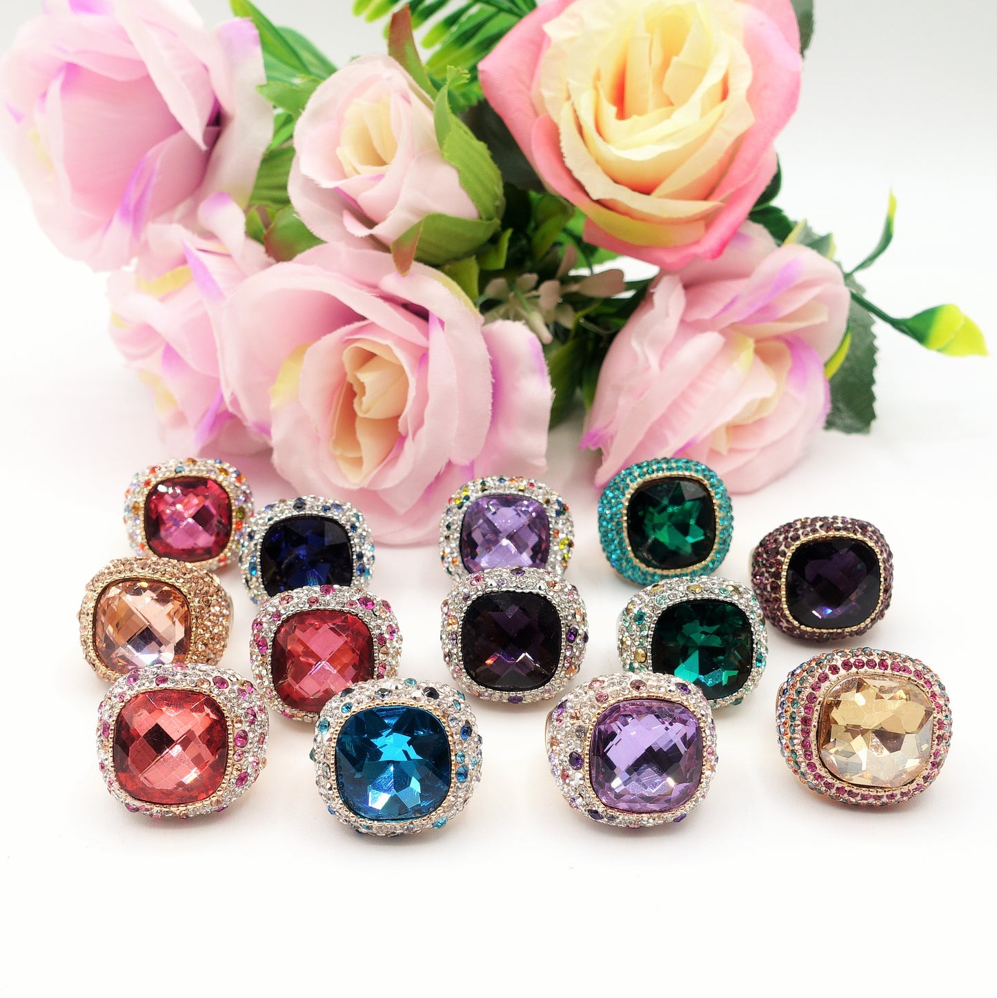 DIVA - Cocktail ring regolabile con cubic zirconia