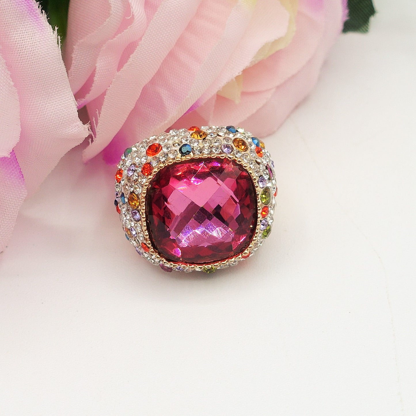DIVA - Cocktail ring regolabile con cubic zirconia