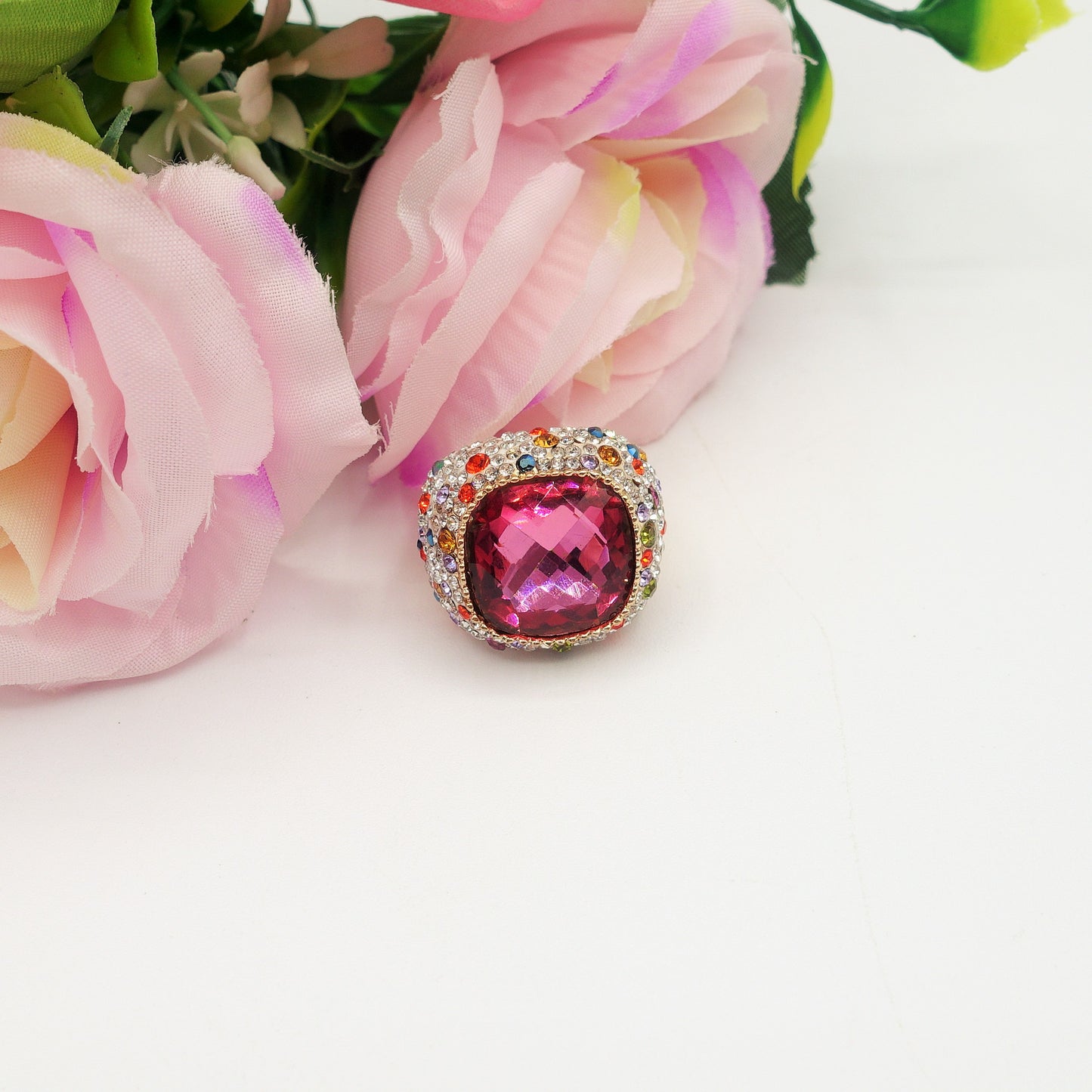 DIVA - Cocktail ring regolabile con cubic zirconia