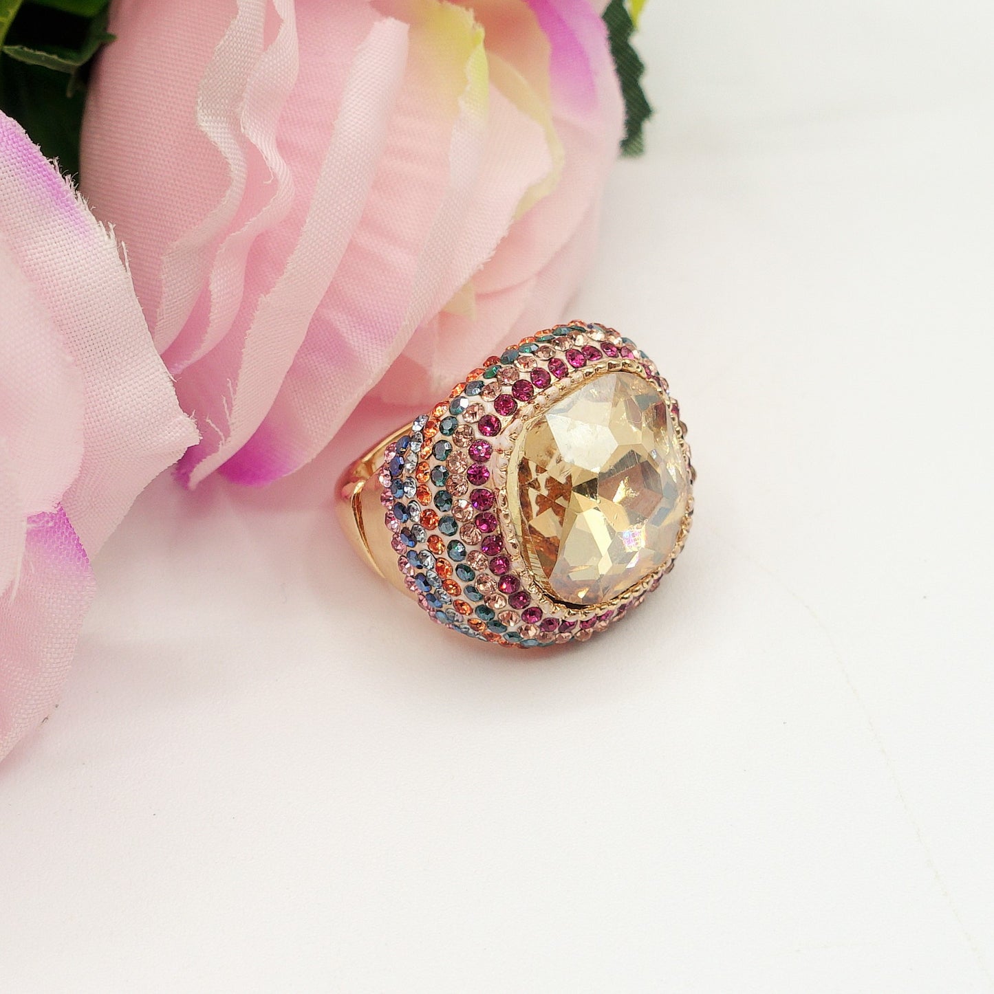 DIVA - Cocktail ring regolabile con cubic zirconia