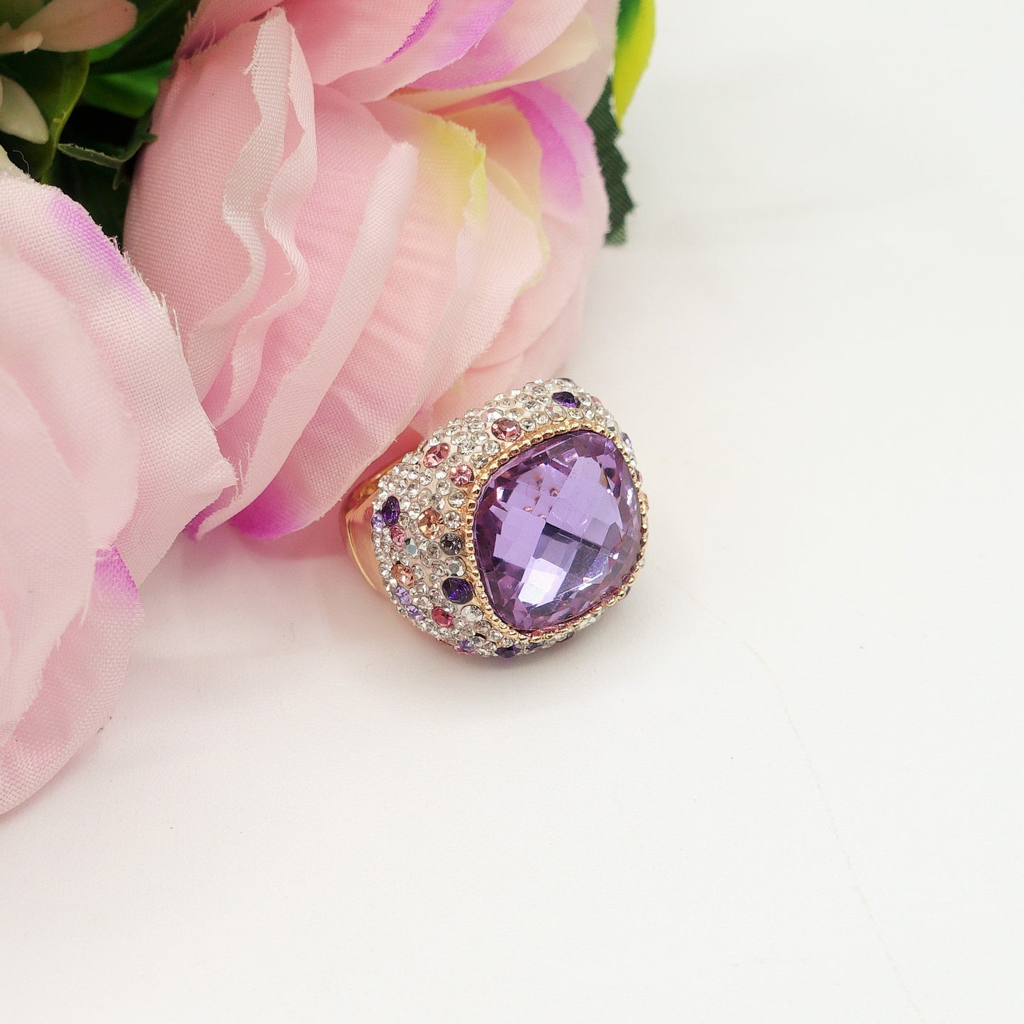 DIVA - Cocktail ring regolabile con cubic zirconia