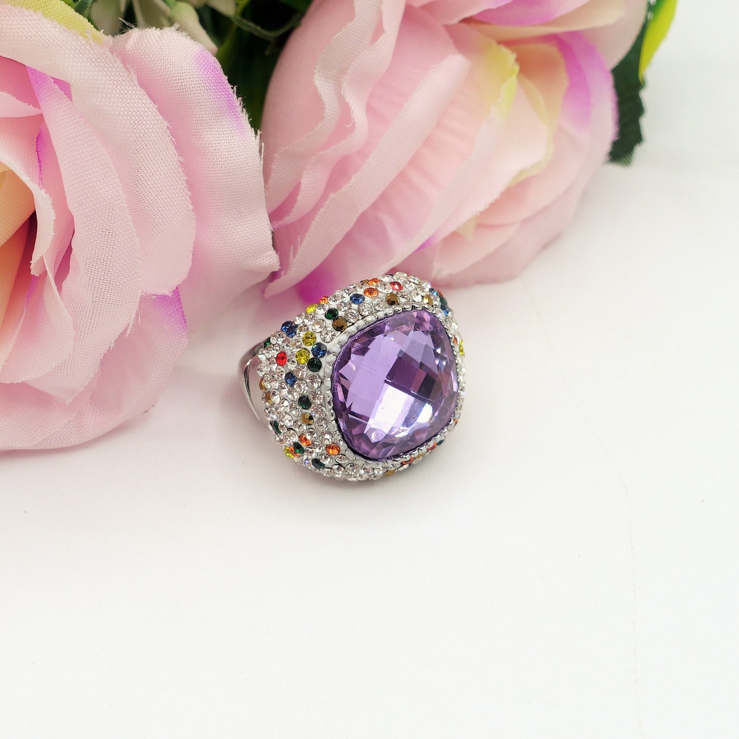 DIVA - Cocktail ring regolabile con cubic zirconia