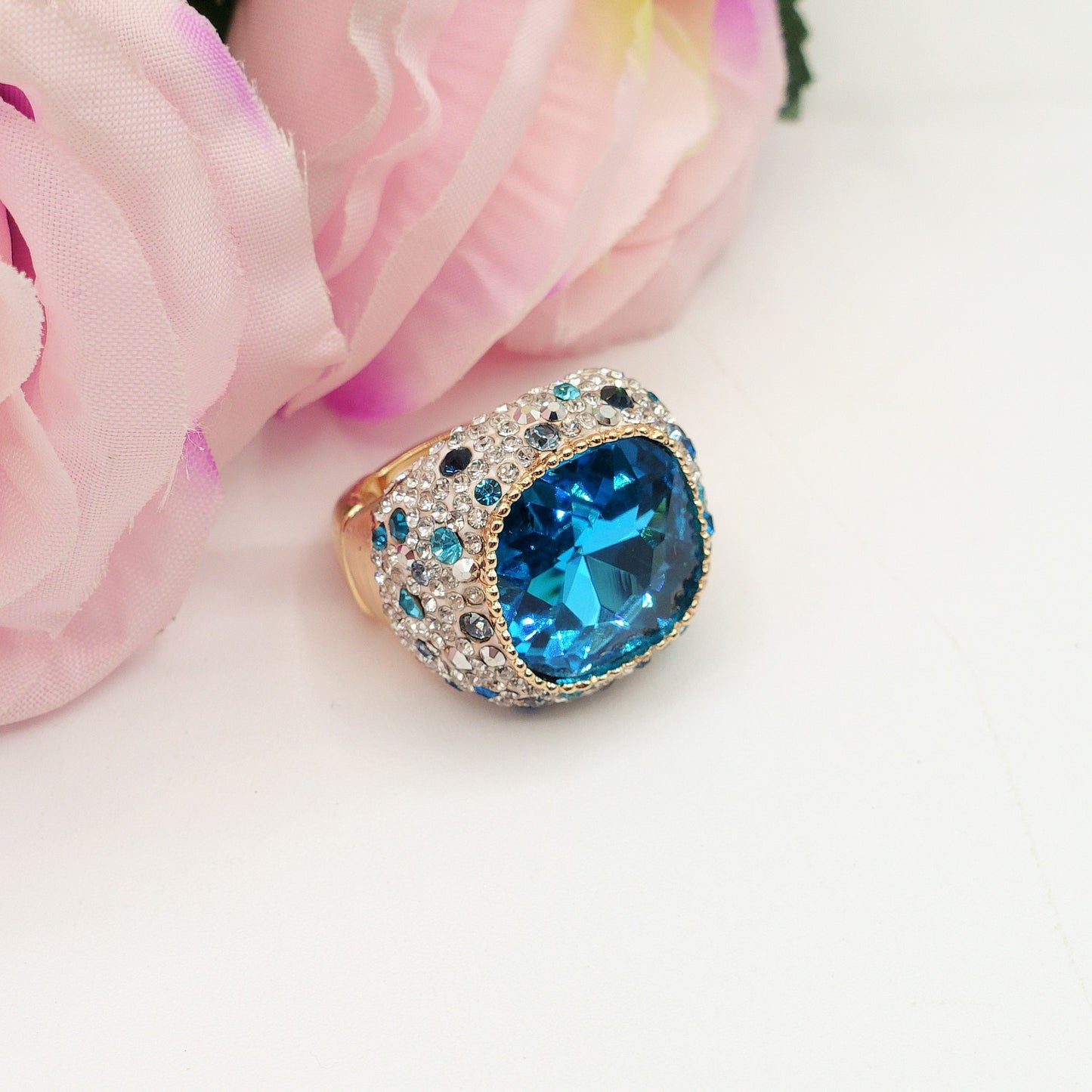 DIVA - Cocktail ring regolabile con cubic zirconia