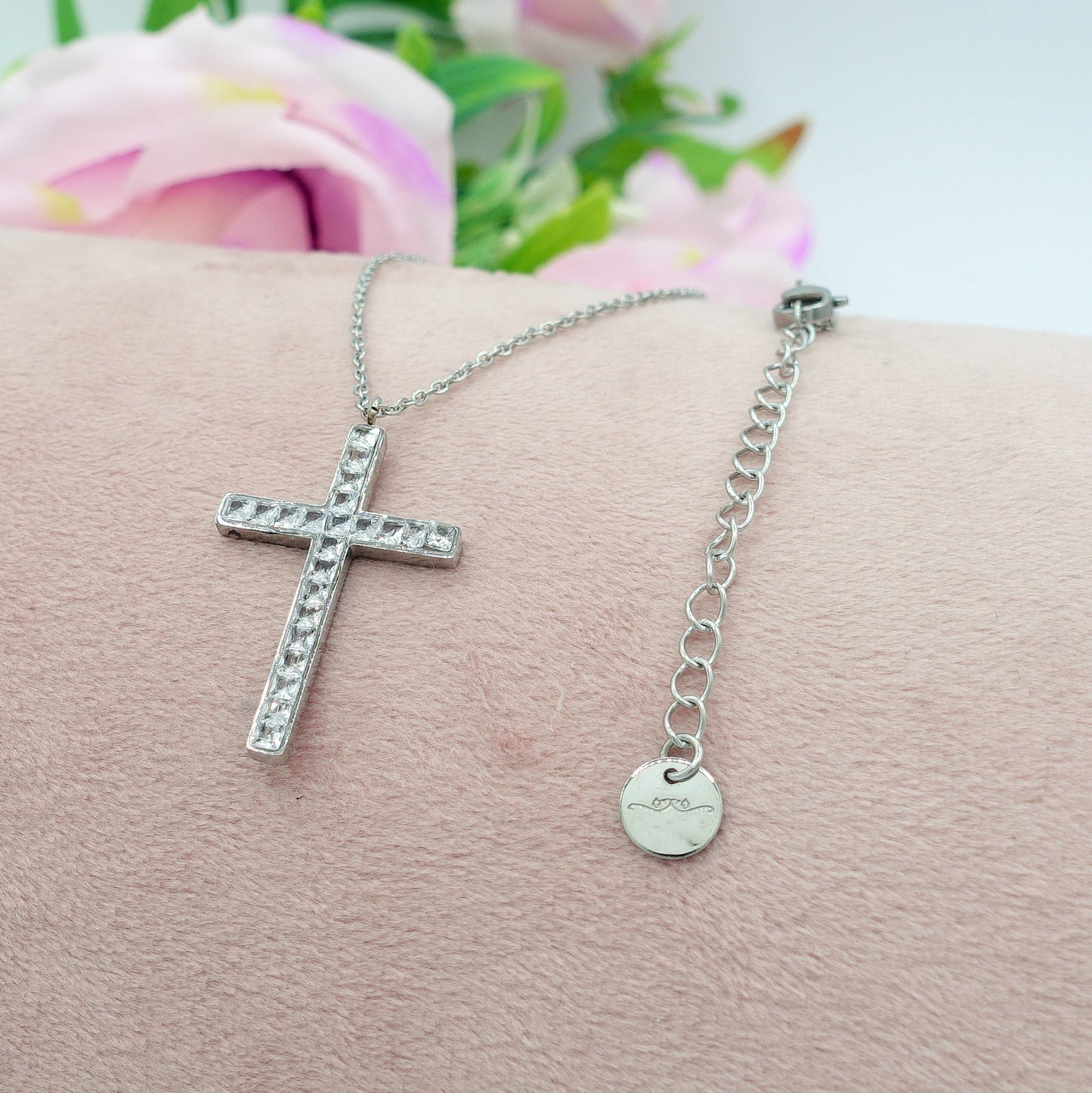 FANNY - ACCIAIO INOSSIDABILE - Collana con pendente croce in cubic zirconia