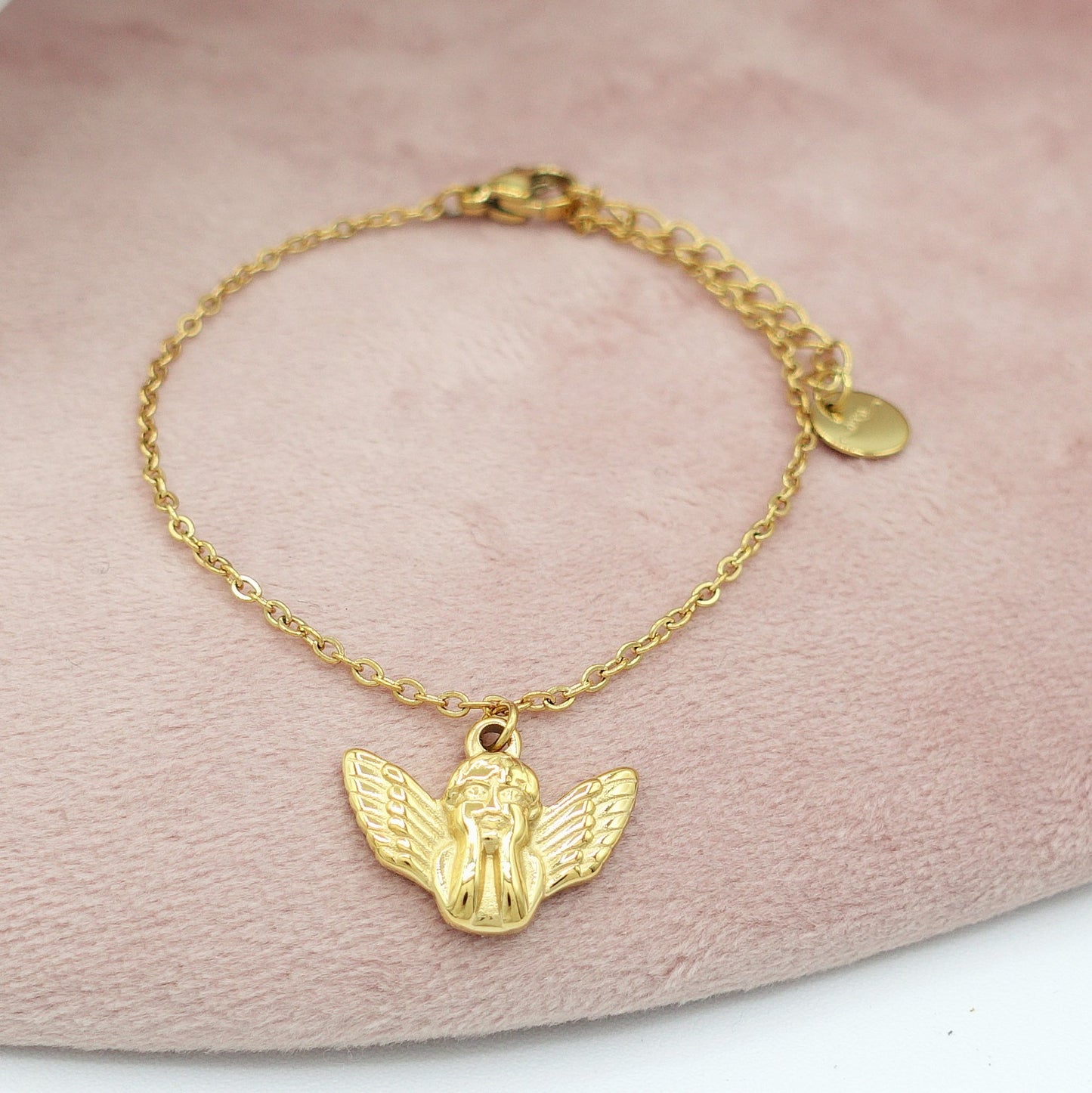 CHERUB - Bracciale pendente cherubino in Acciaio inossidabile