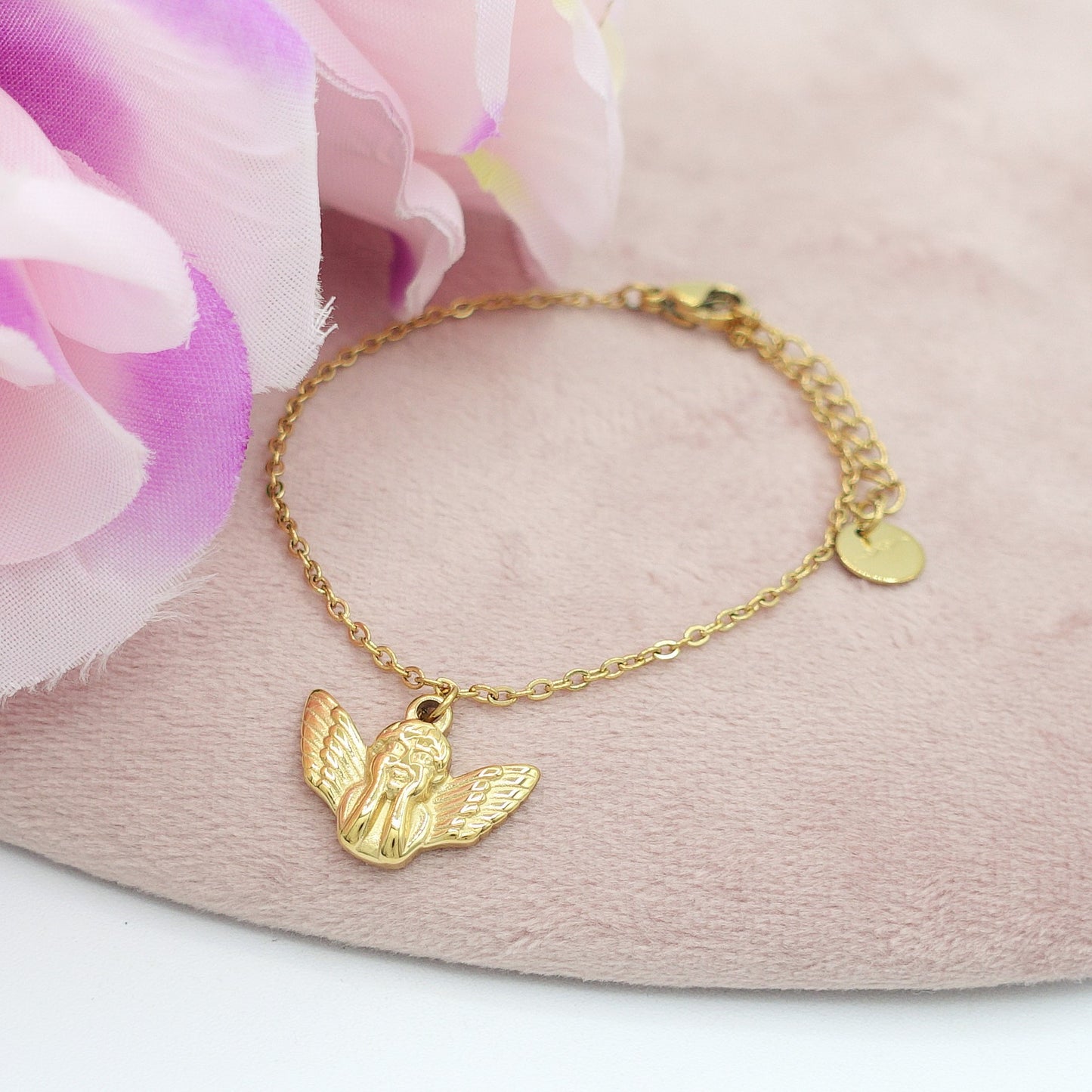 CHERUB - Bracciale pendente cherubino in Acciaio inossidabile