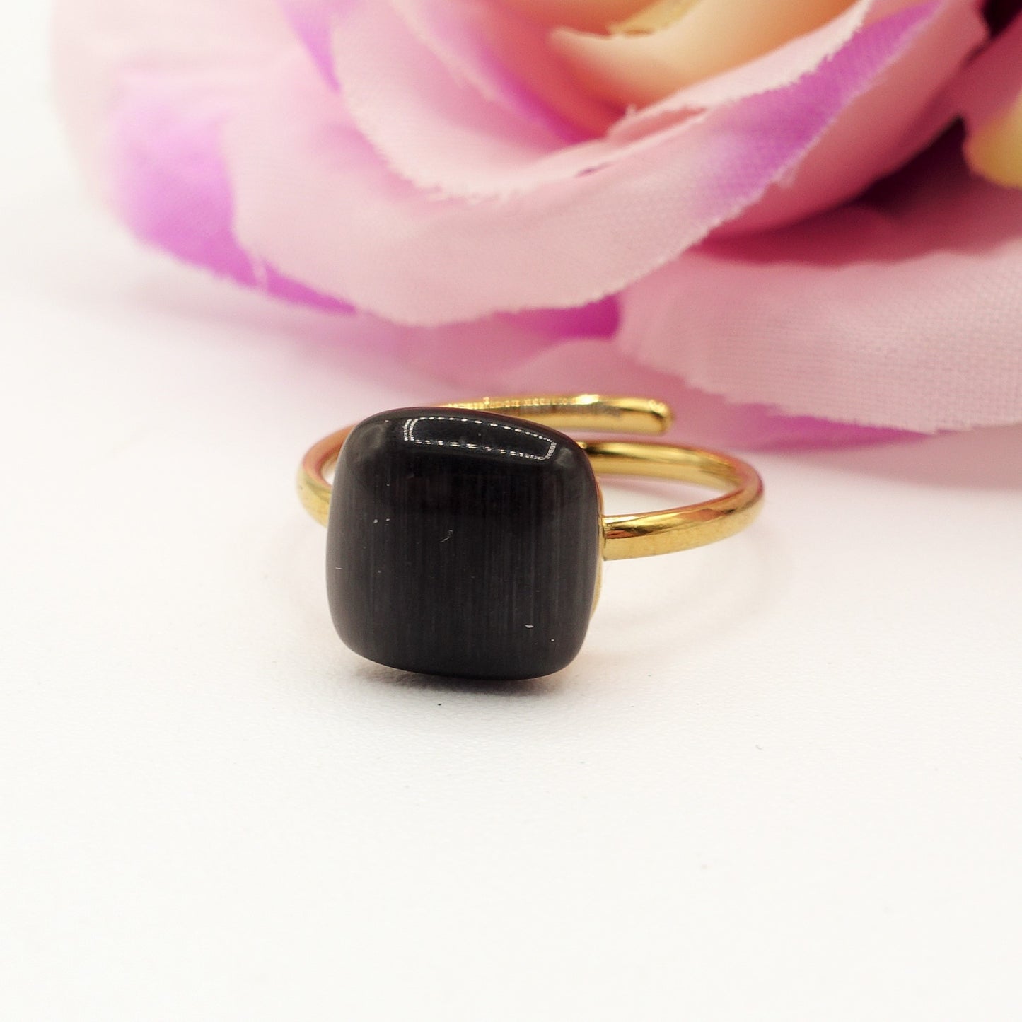 SISSY ~ Anello regolabile in ACCIAIO INOSSIDABILE con pietra